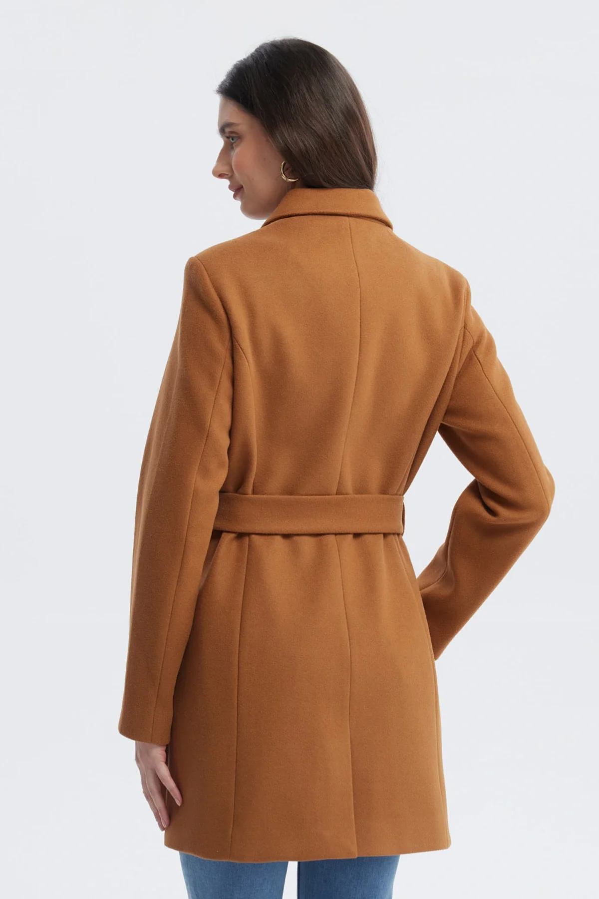 Abrigo Mujer Slim Cuello Camisero Camel - Image 3