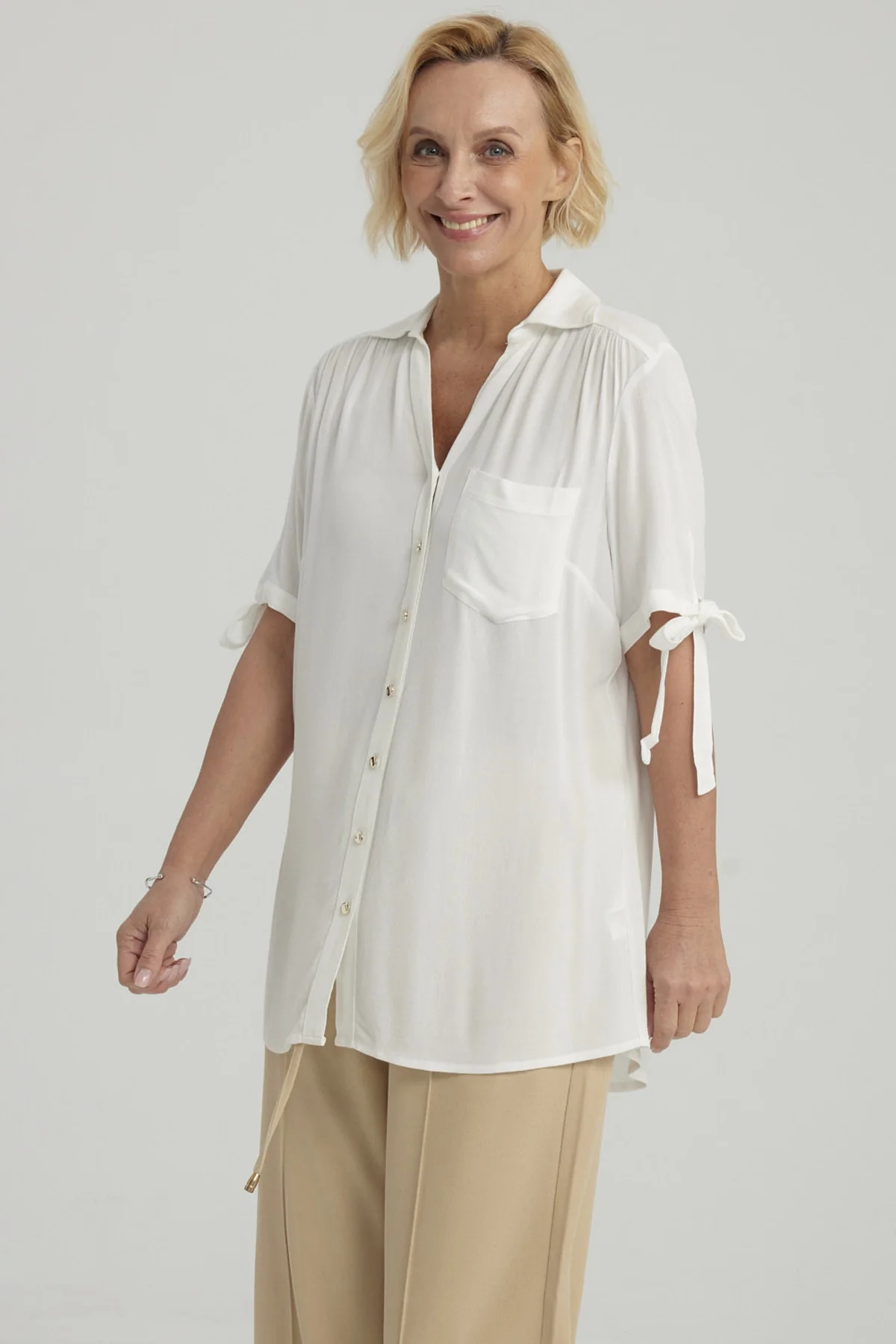 Blusa Mujer Amarra Crudo - Image 2
