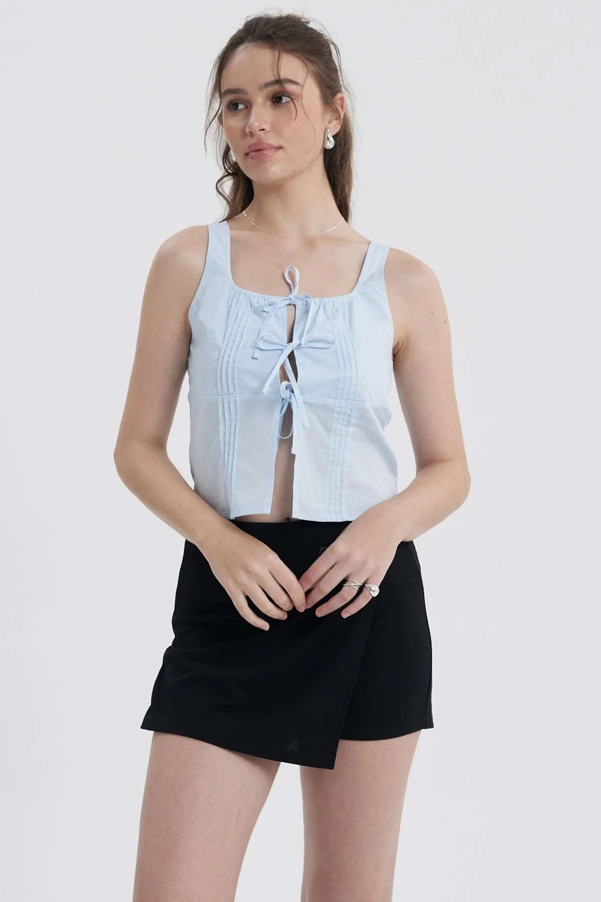 Blusa Mujer Lacitos Celeste