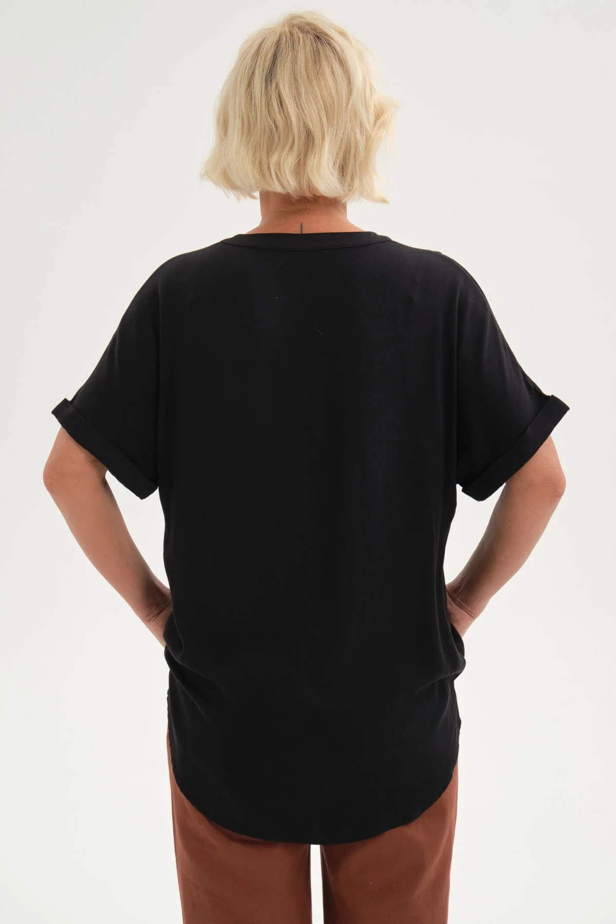 Blusa Mujer Lisa 2 Tapetas Negro - Image 3