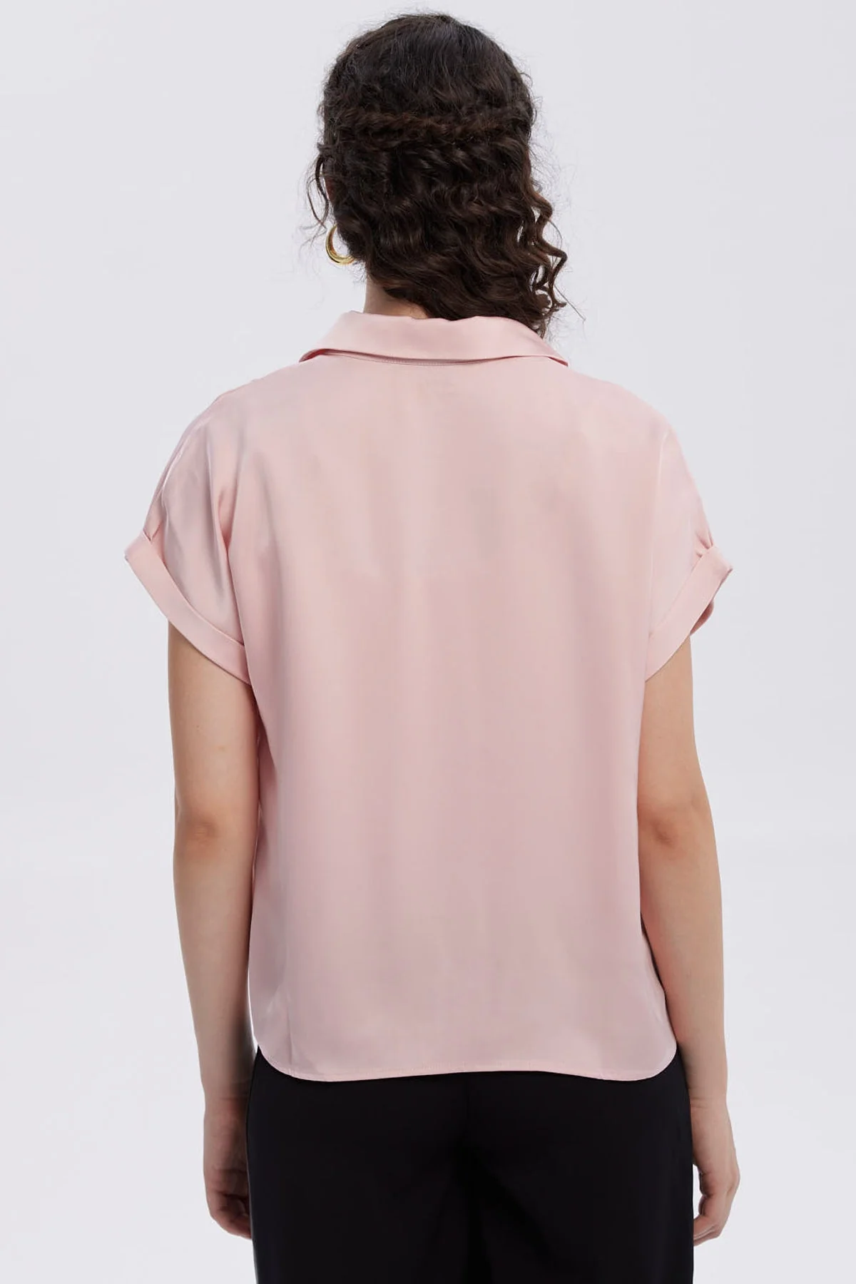 Blusa Mujer Satín Abotonada Palo Rosa - Image 3
