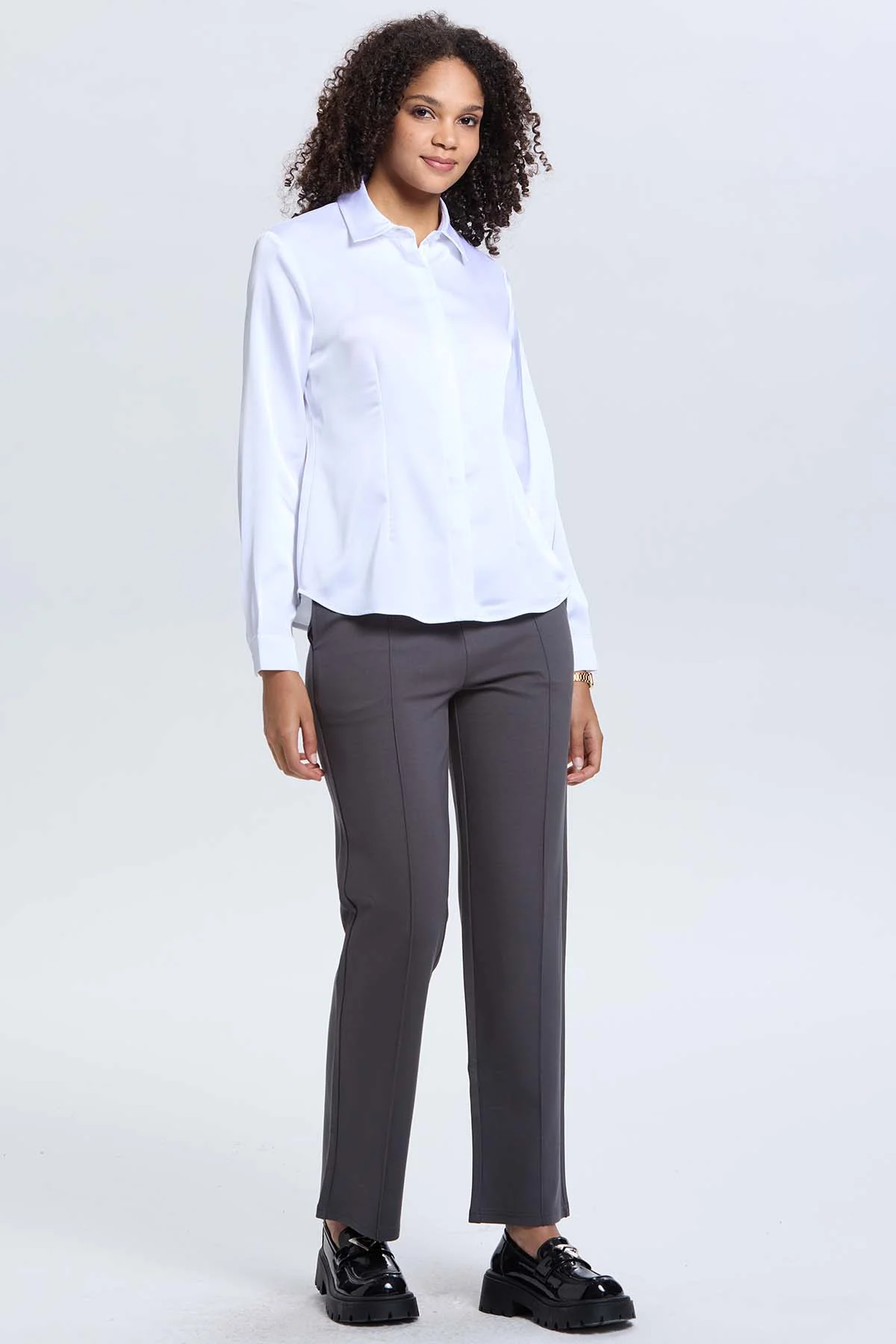 Blusa Mujer Satinada Abotonada Blanco - Image 4