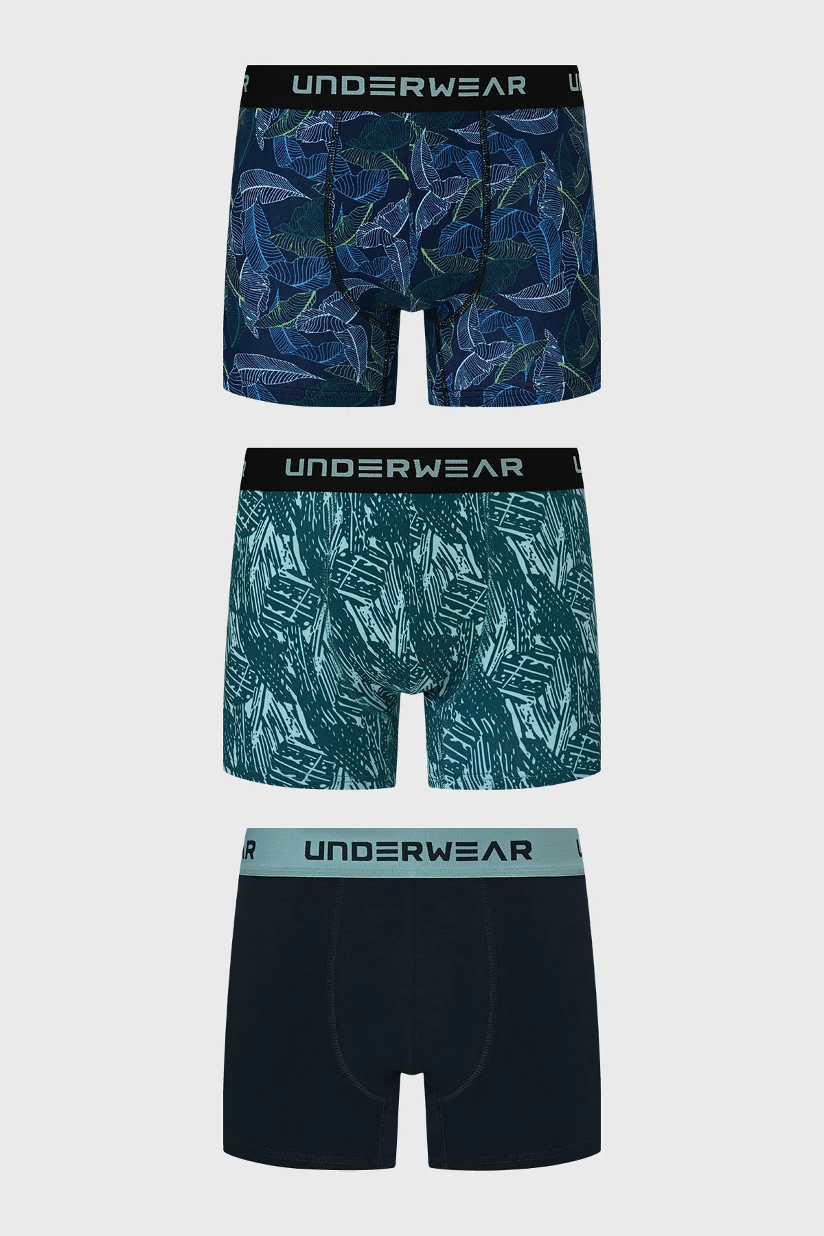 Boxer Hombre Tripack Liso Verde