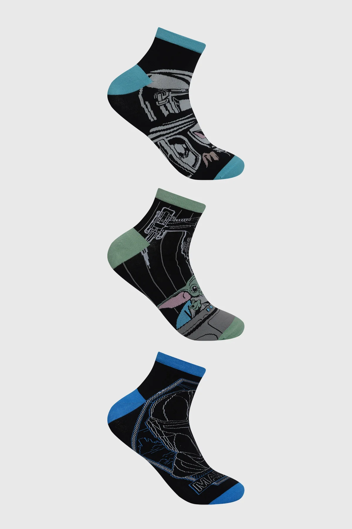 Calceta Deportiva Hombre Mandalorian Negro