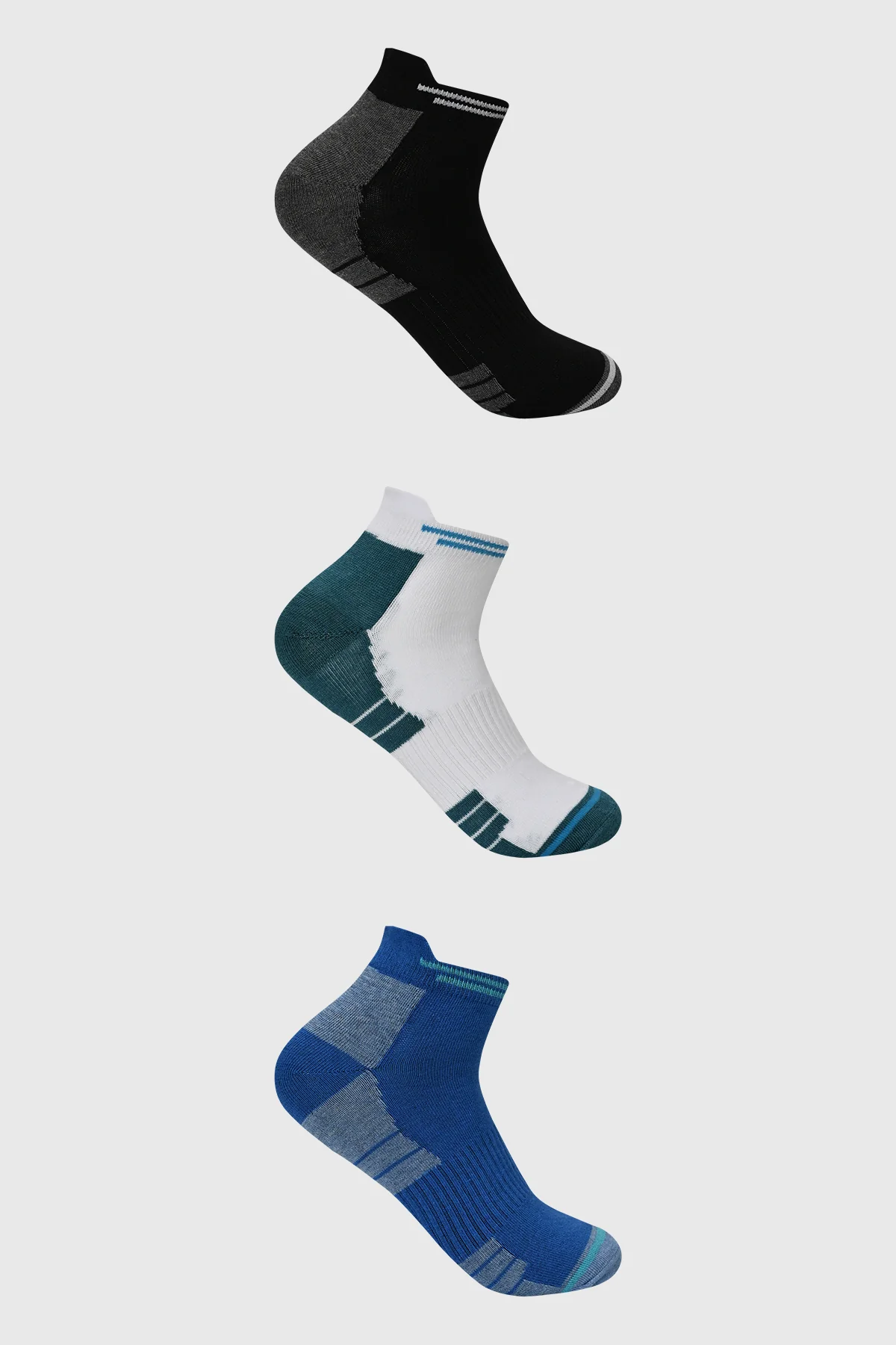 Calceta Deportiva Hombre Tripack Azul