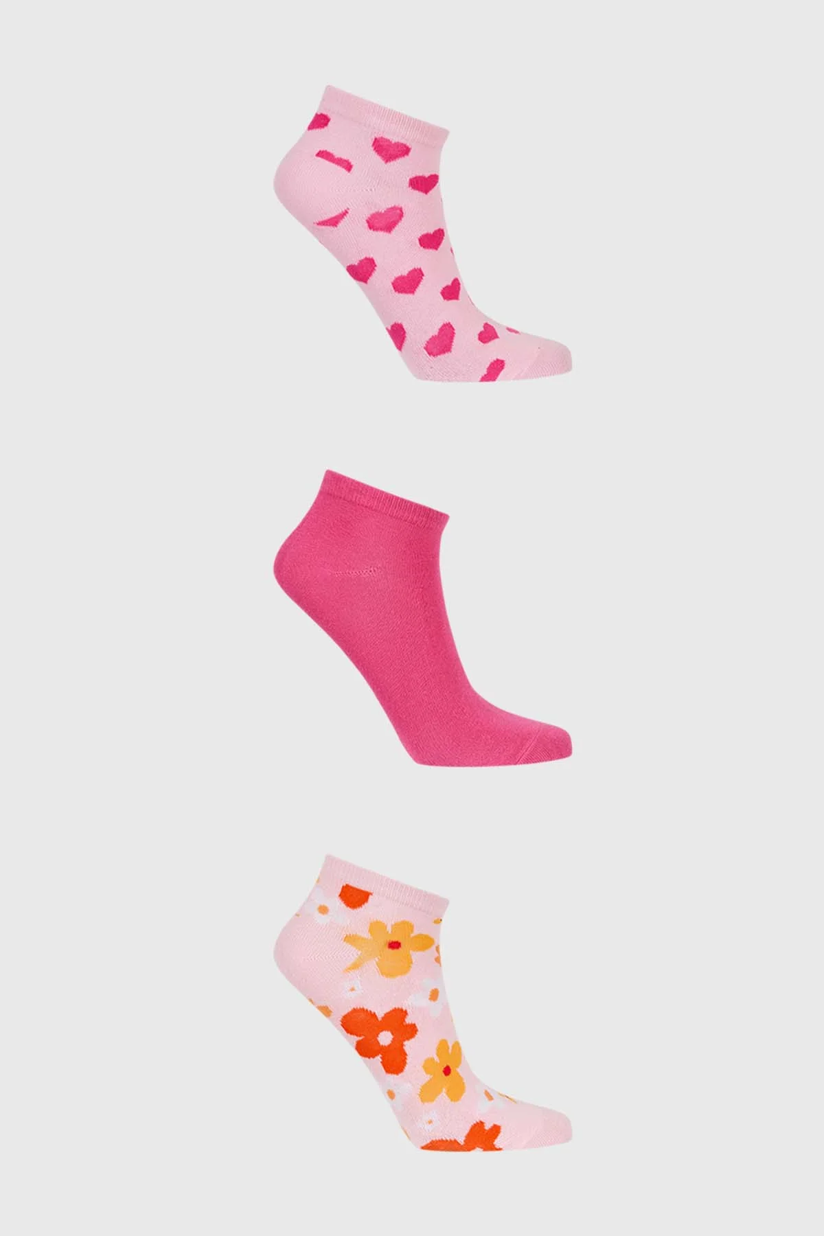 Calceta Deportiva Mujer Tripack Rosado