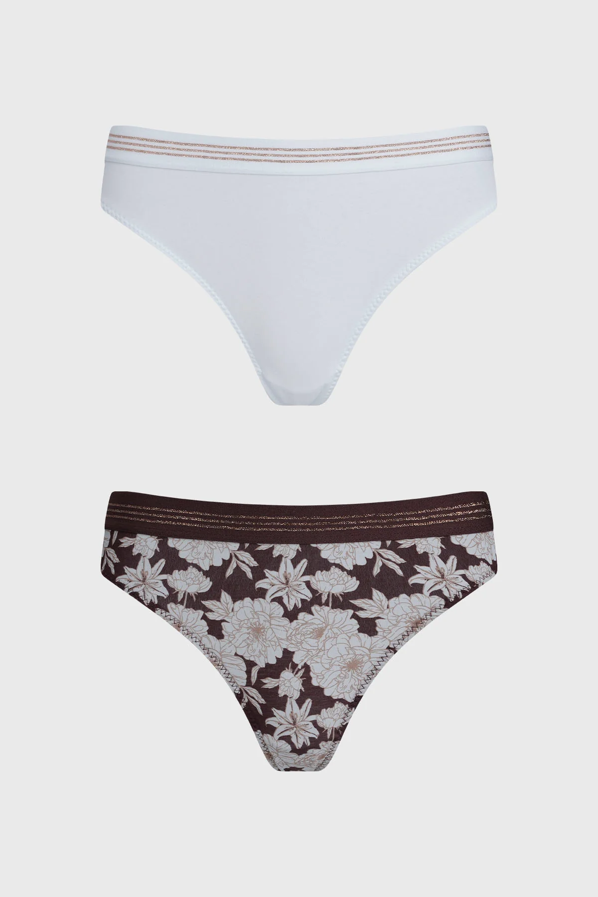 Calzón Mujer Bipack Colaless Full Print Café Oscuro