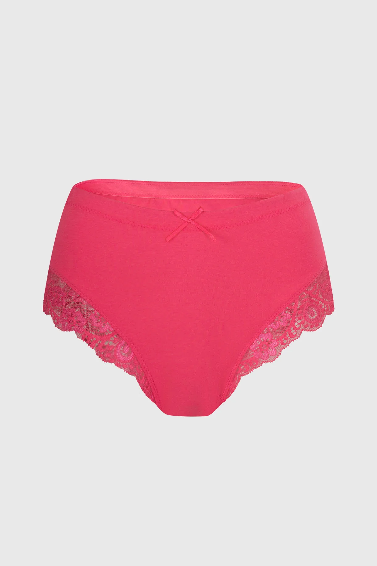 Calzón Mujer Tiro Alto Detalle Encaje Fucsia