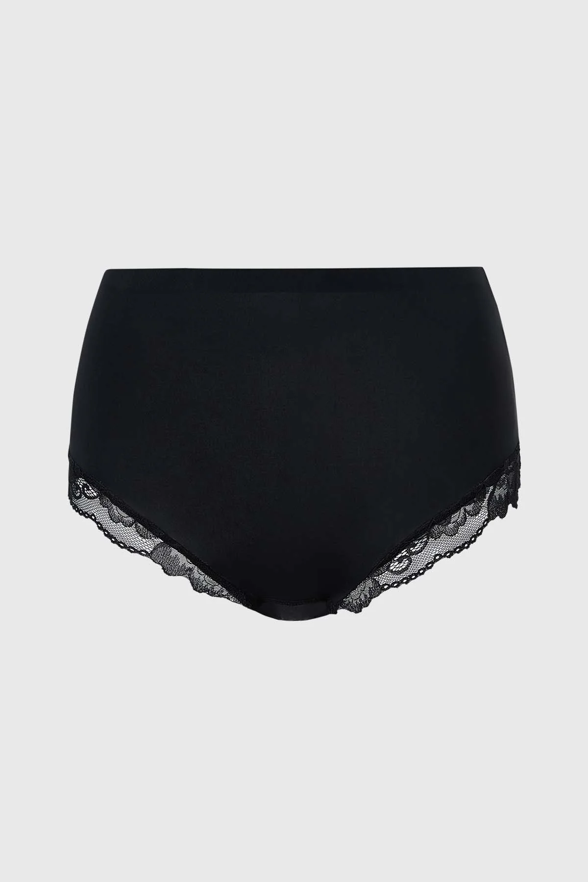 Calzón Mujer Tiro Alto Detalle Encaje Negro