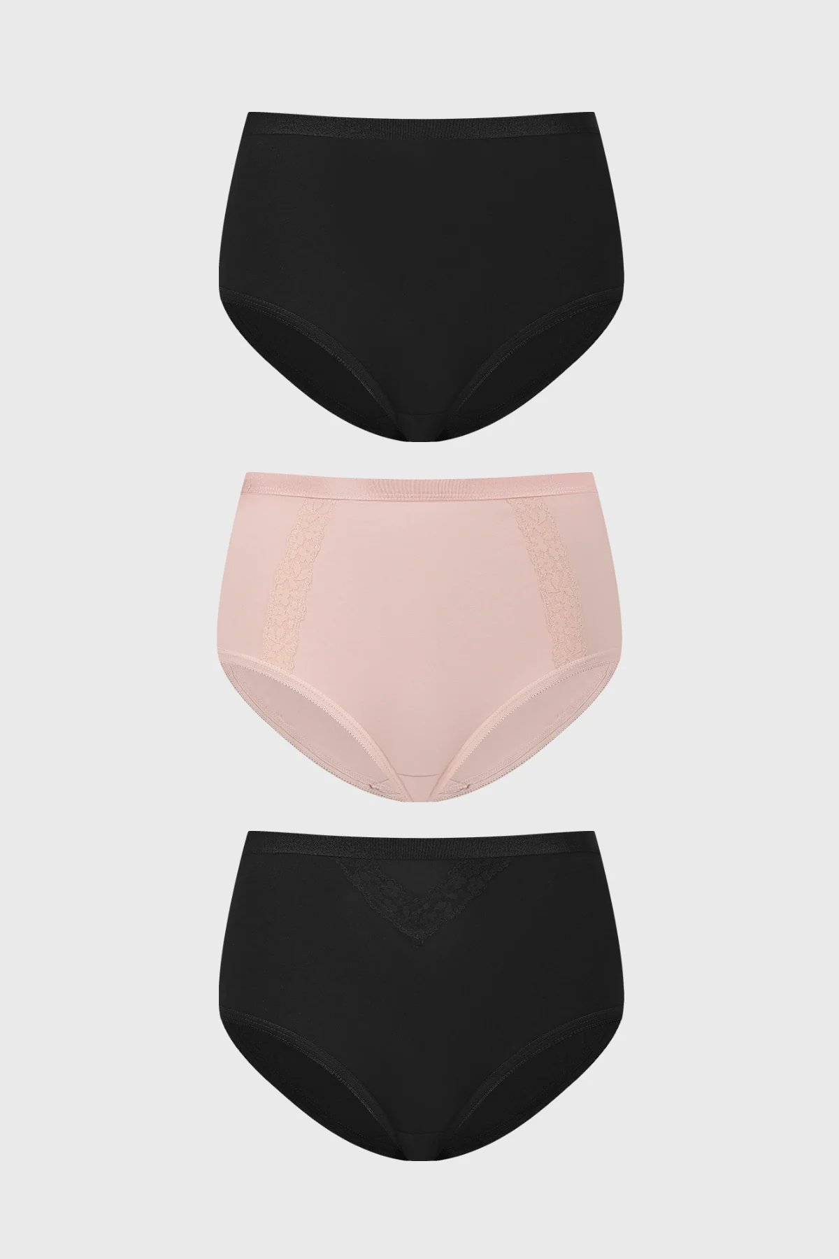 Calzón Mujer Tiro Alto Tripack Algodón Palo Rosa