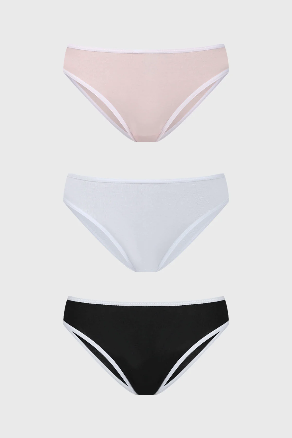 Calzón Mujer Tripack Bikini Liso Blanco