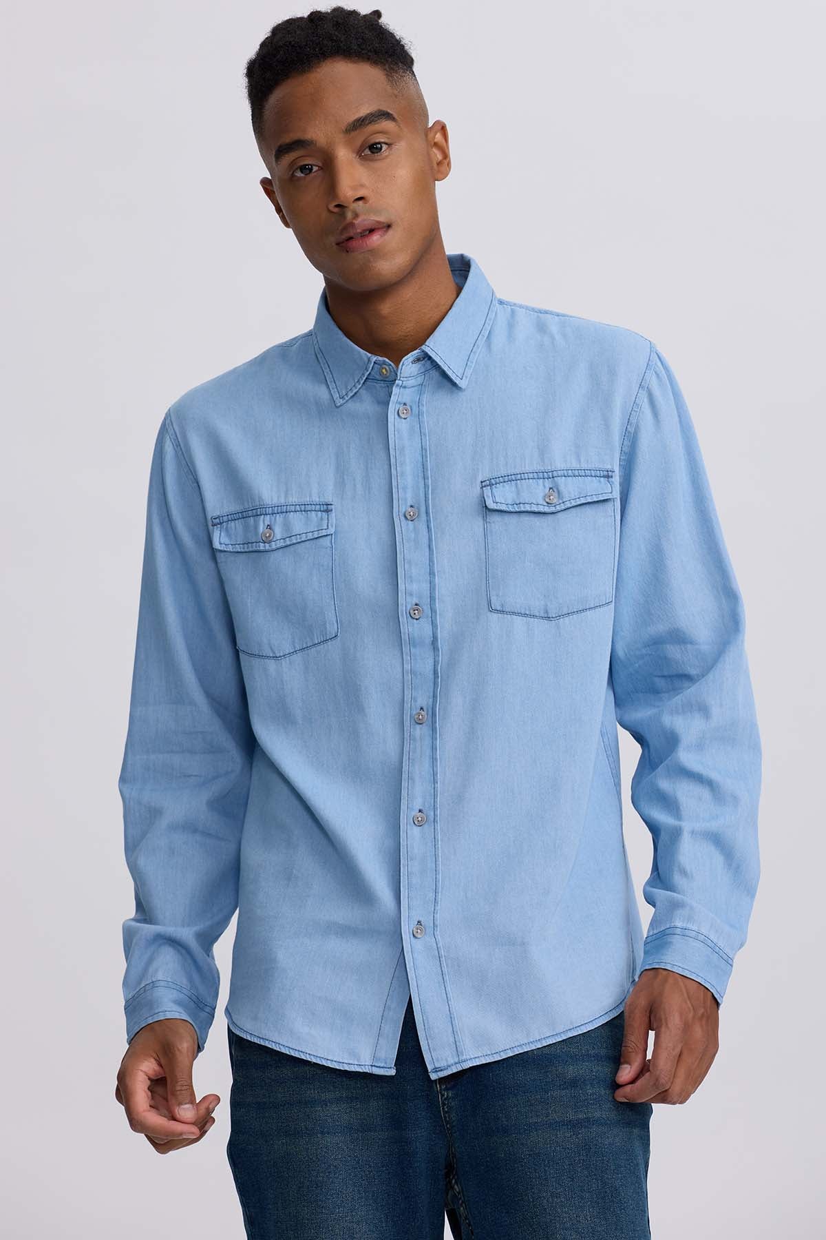Camisa Hombre Clásica Dallas Azul