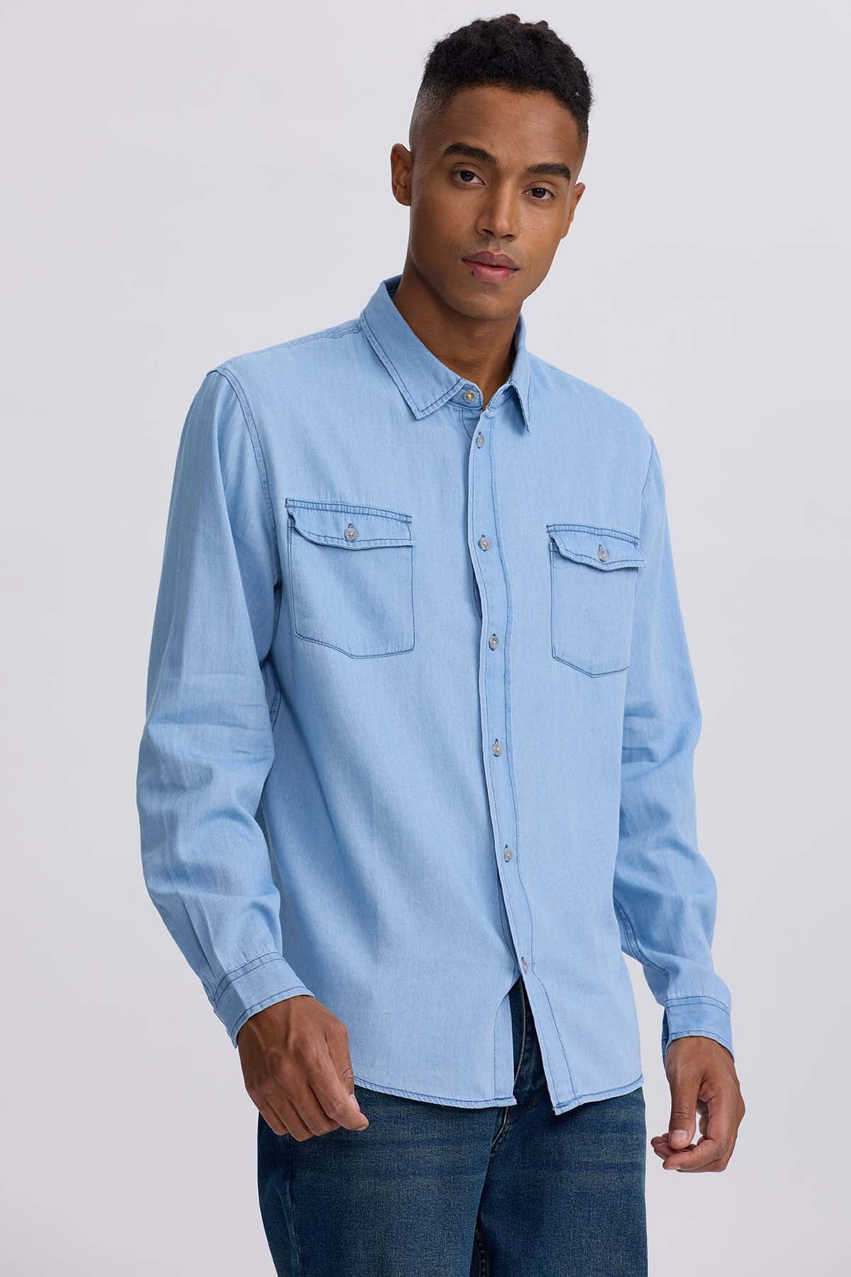 Camisa Hombre Clásica Dallas Azul - Image 2