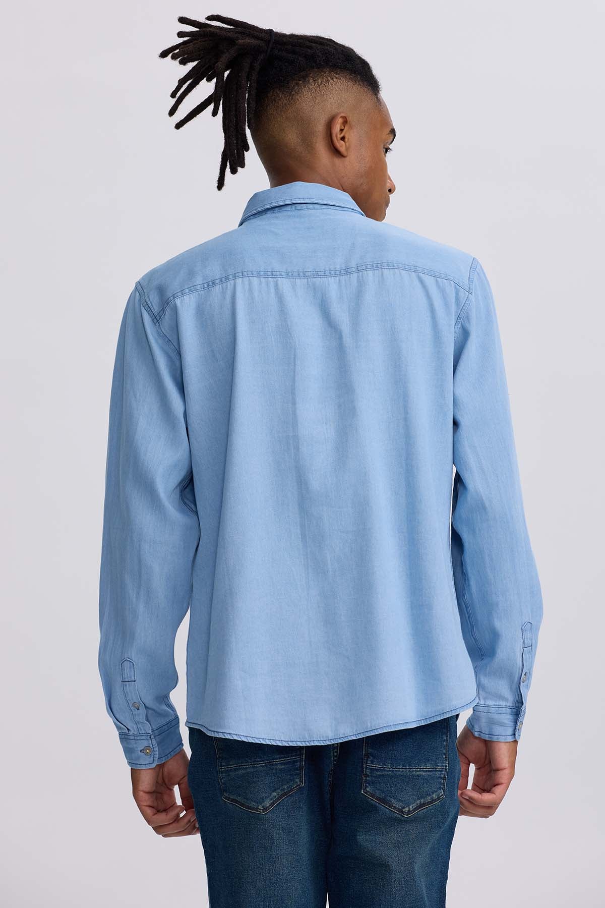 Camisa Hombre Clásica Dallas Azul - Image 3