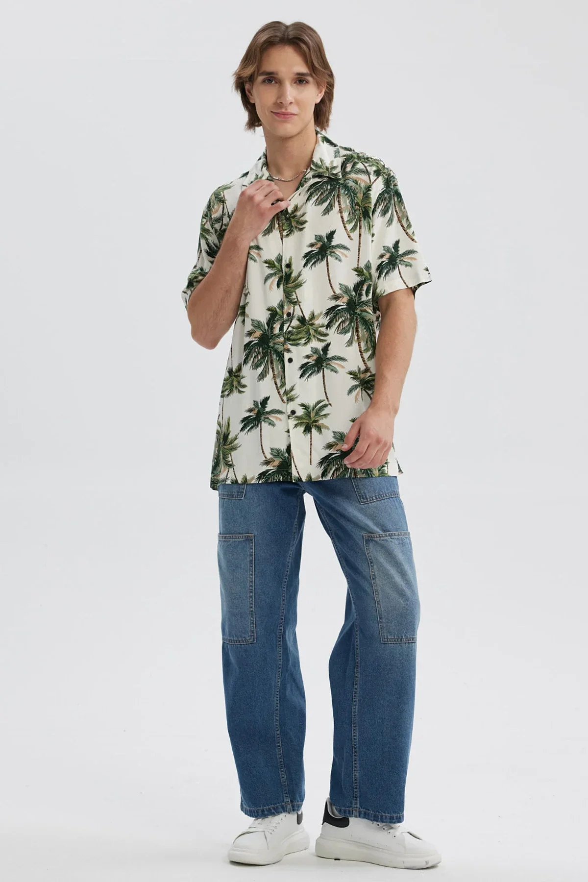 Camisa Hombre Full Print Verde - Image 4