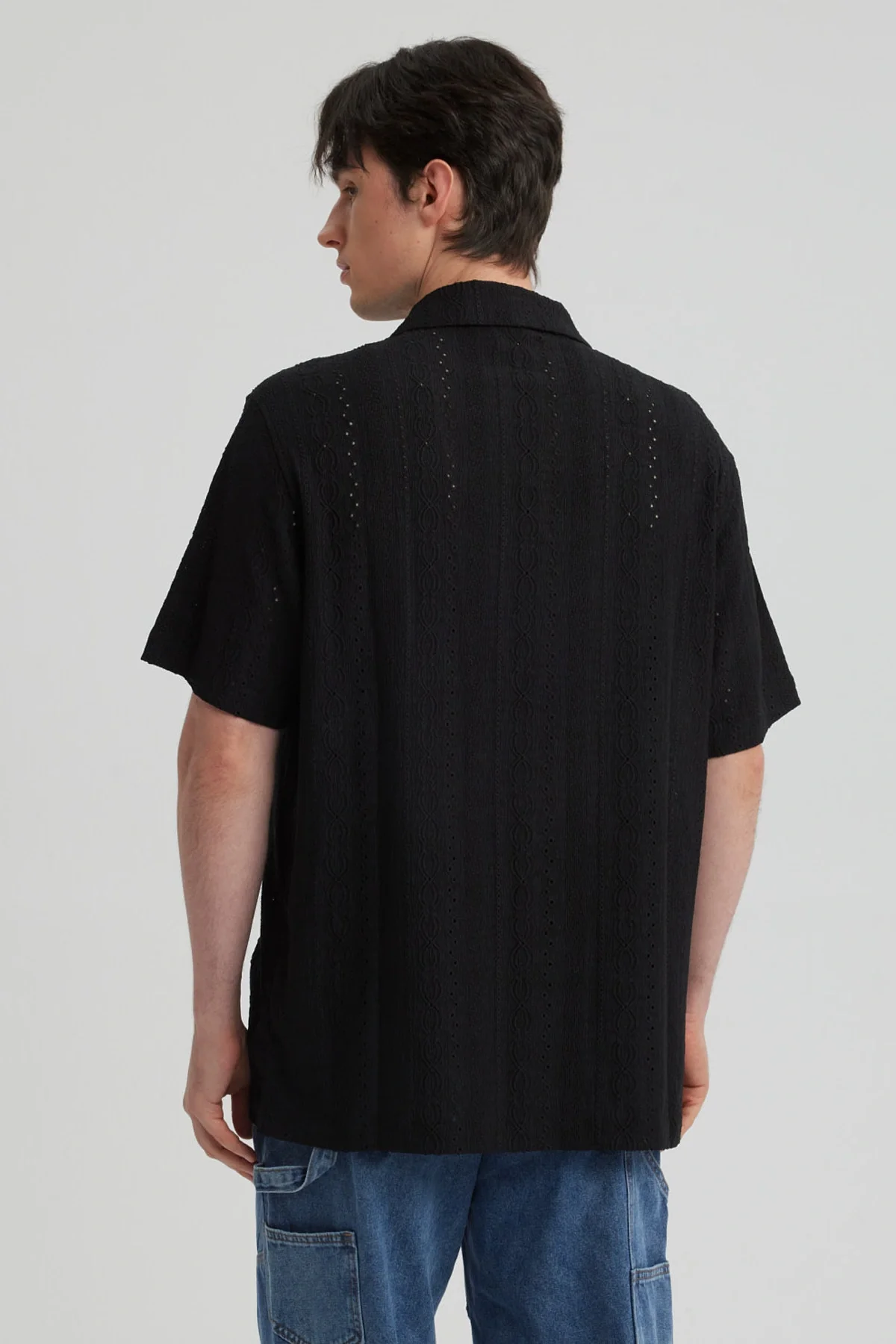 Camisa Hombre Textura Negro - Image 3