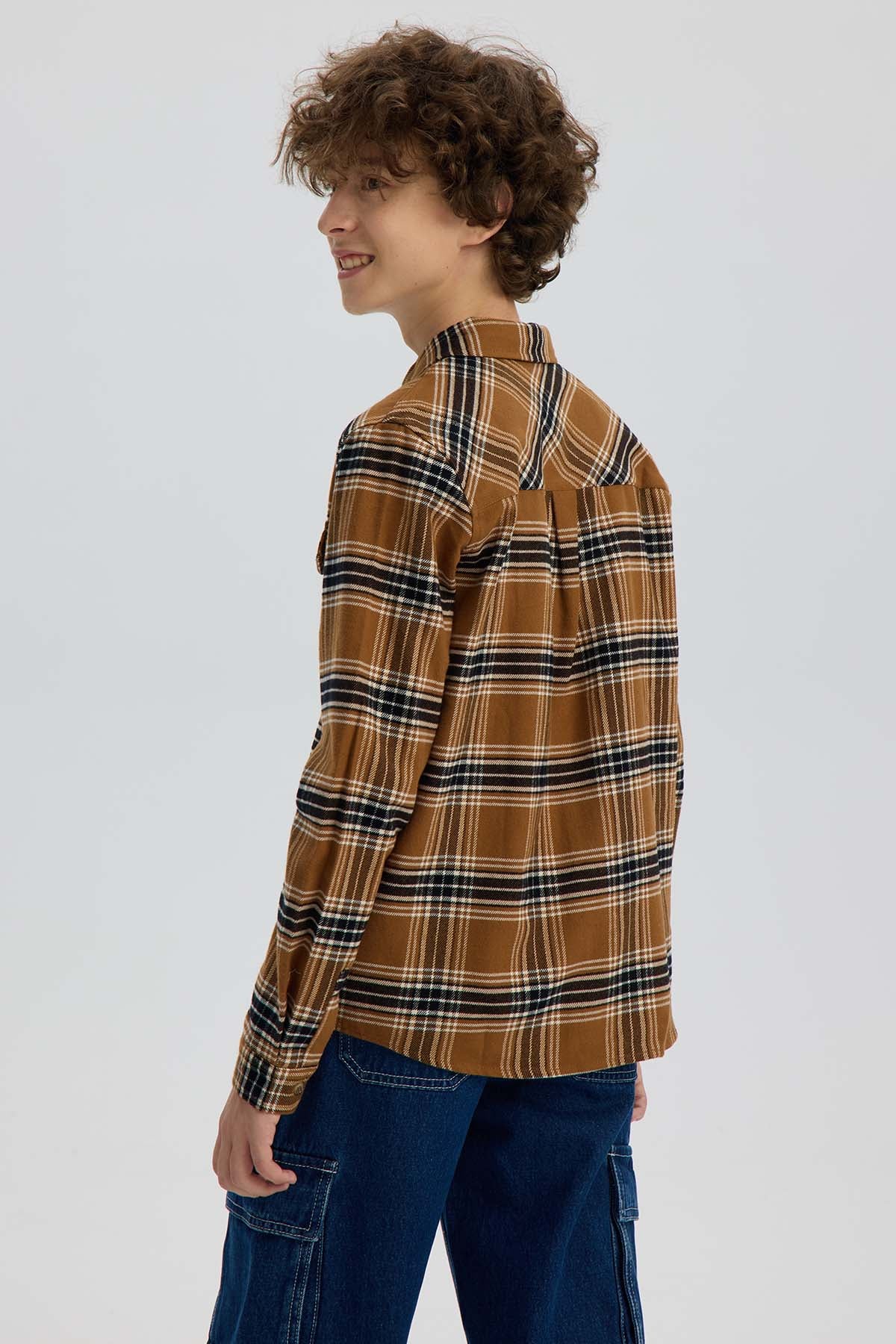 Camisa Niño Cuadrillé Camel - Image 3