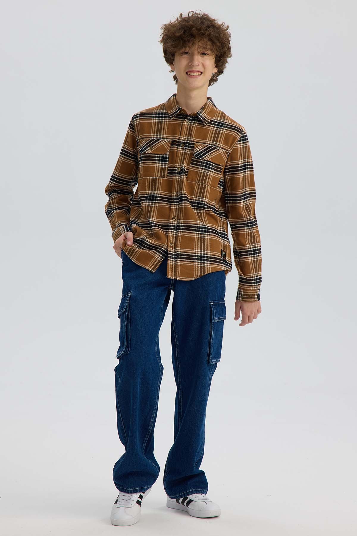 Camisa Niño Cuadrillé Camel - Image 4