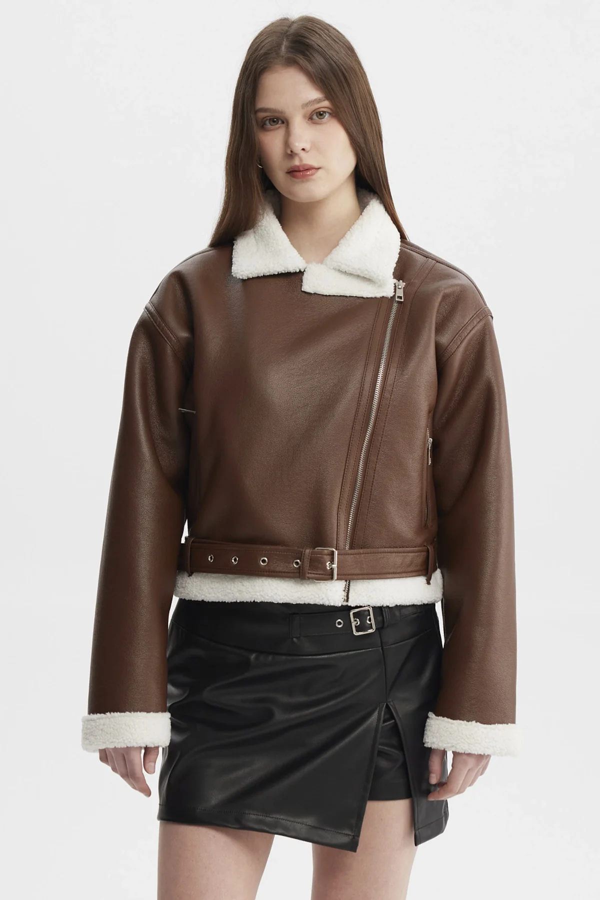 Chaqueta Mujer Bonded Café Oscuro