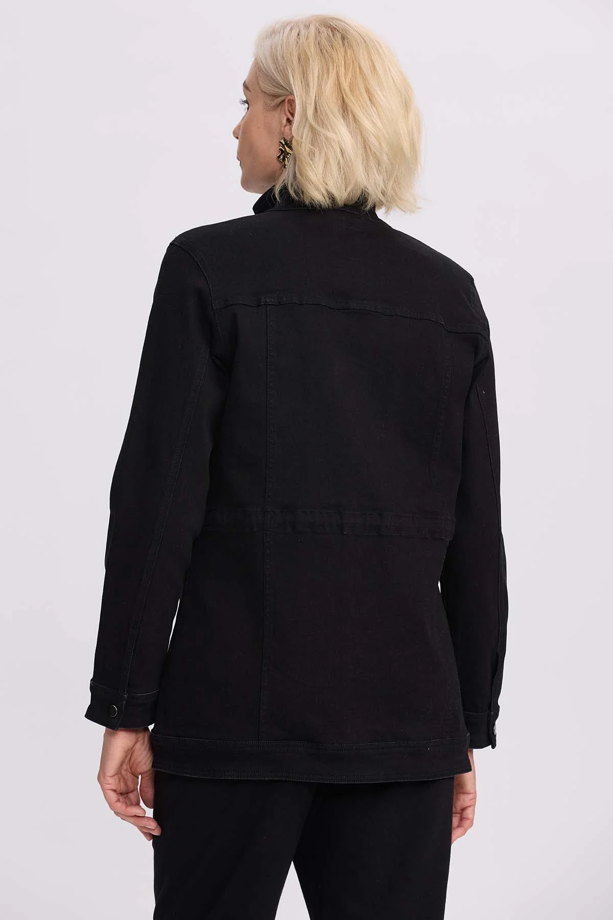 Chaqueta Mujer Denim Negro - Image 3