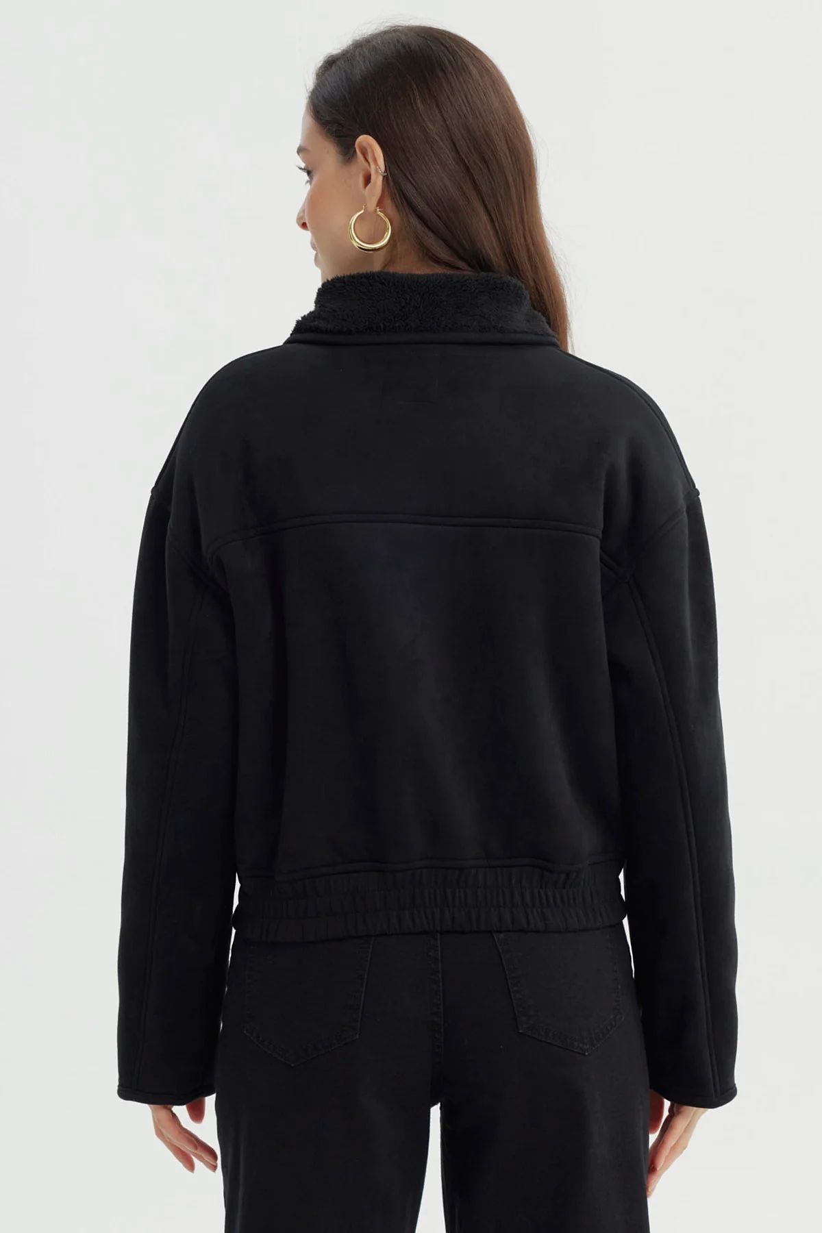Chaqueta Mujer Estilo Polar Negro - Image 3