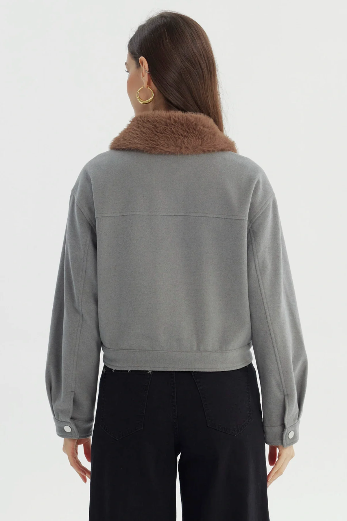 Chaqueta Mujer Juvenil Gris Melange - Image 3