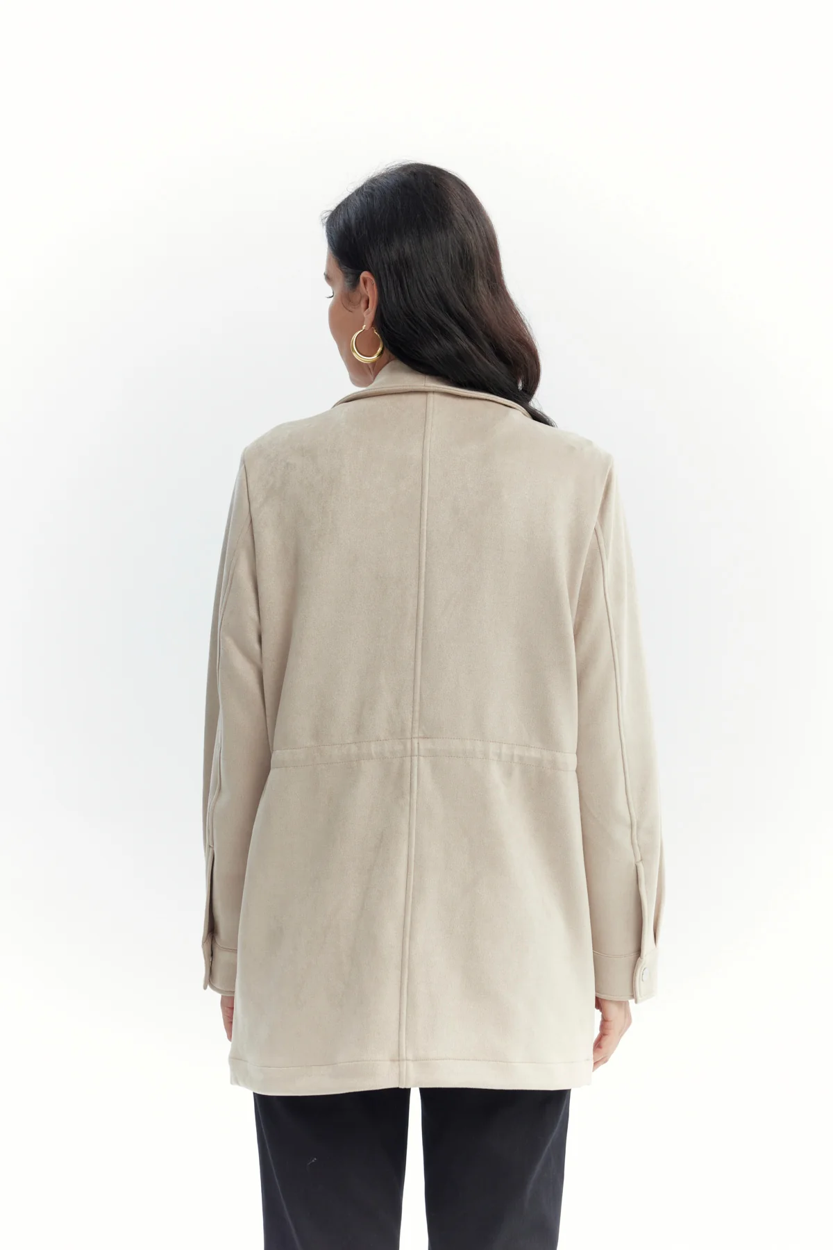 Chaqueta Mujer Lisa Casual Beige - Image 3
