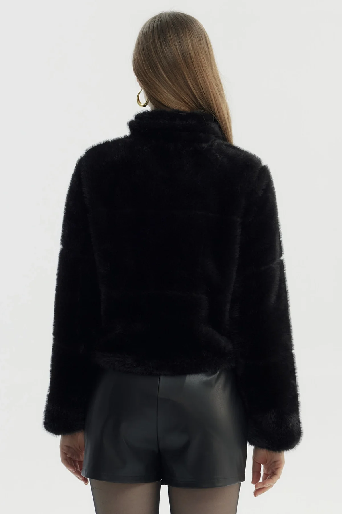 Chaqueta Mujer Peludo Negro - Image 3