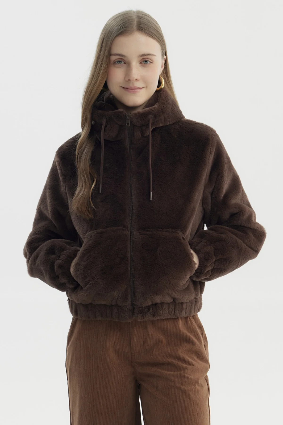 Chaqueta Mujer Polar Suave Chocolate