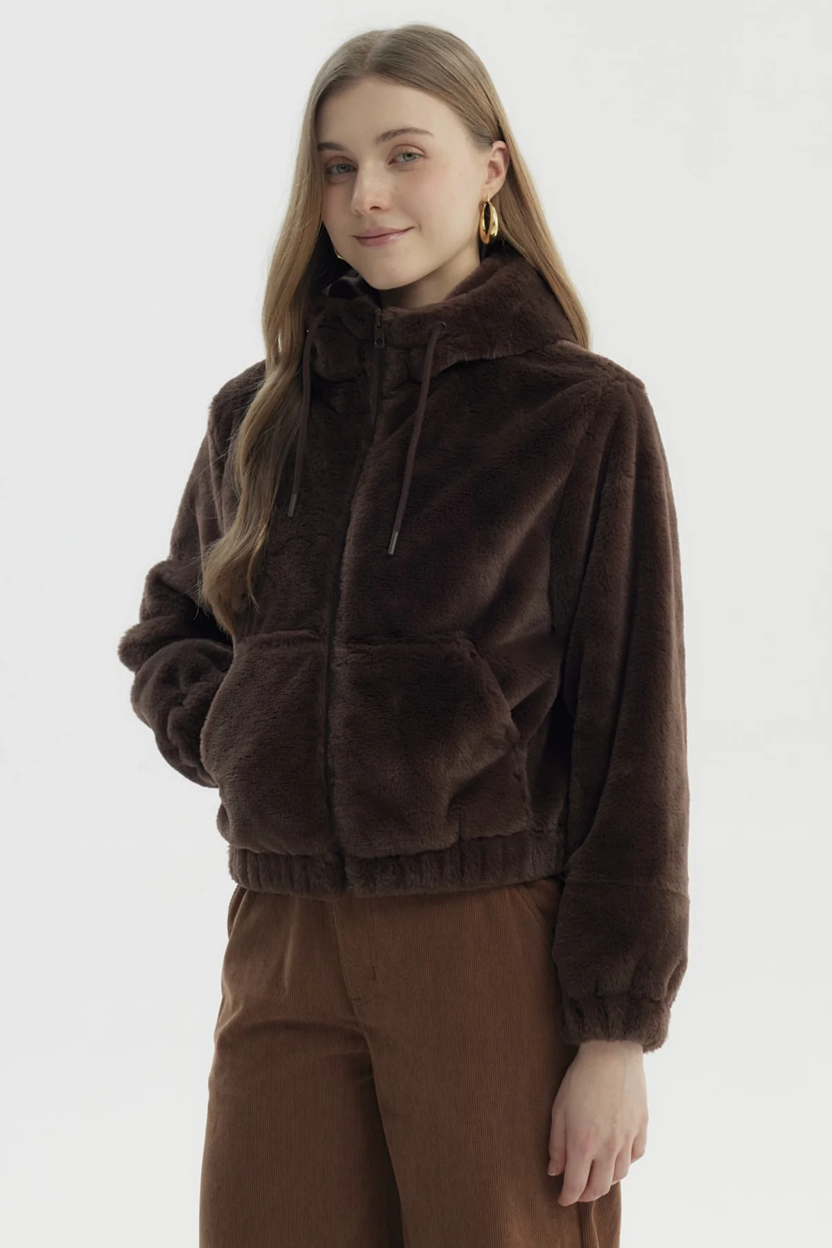 Chaqueta Mujer Polar Suave Chocolate - Image 2