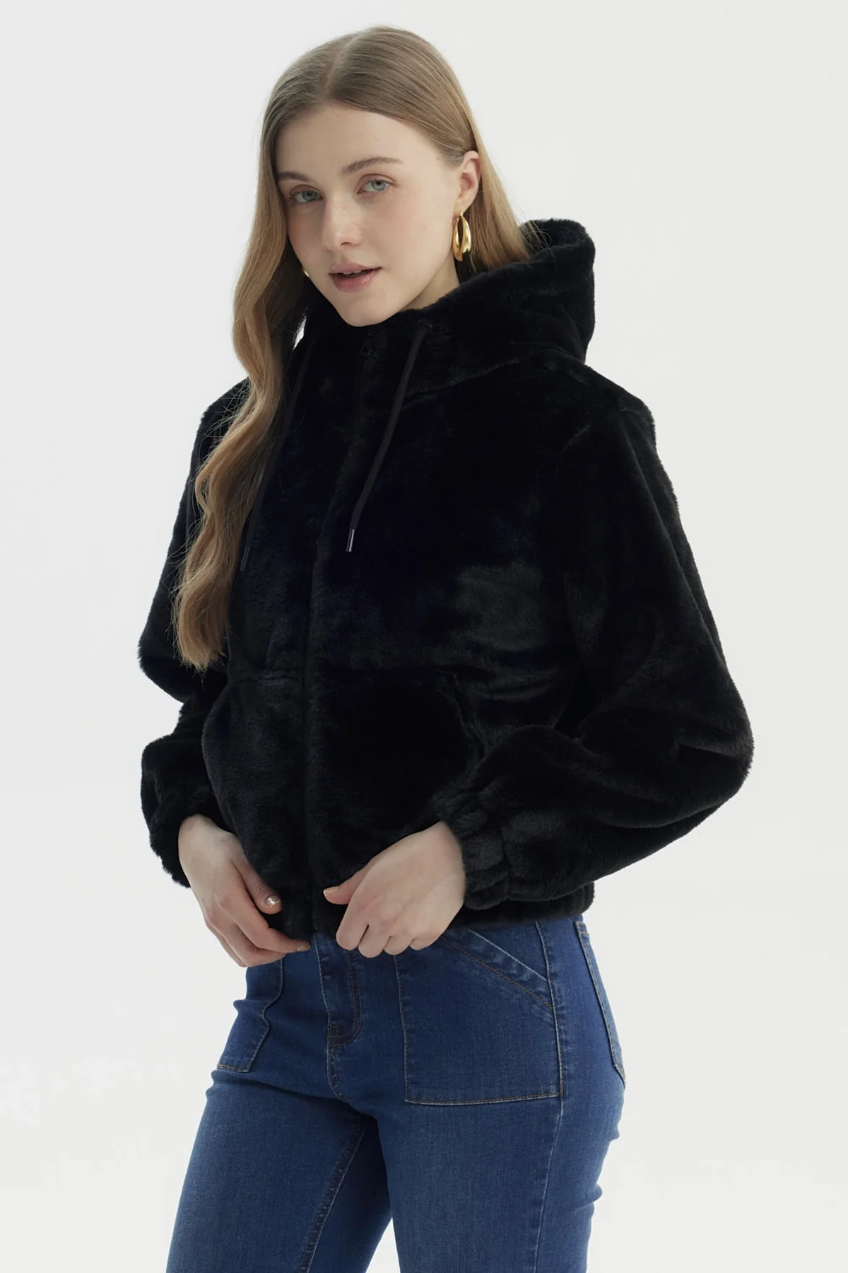 Chaqueta Mujer Polar Suave Negro - Image 2