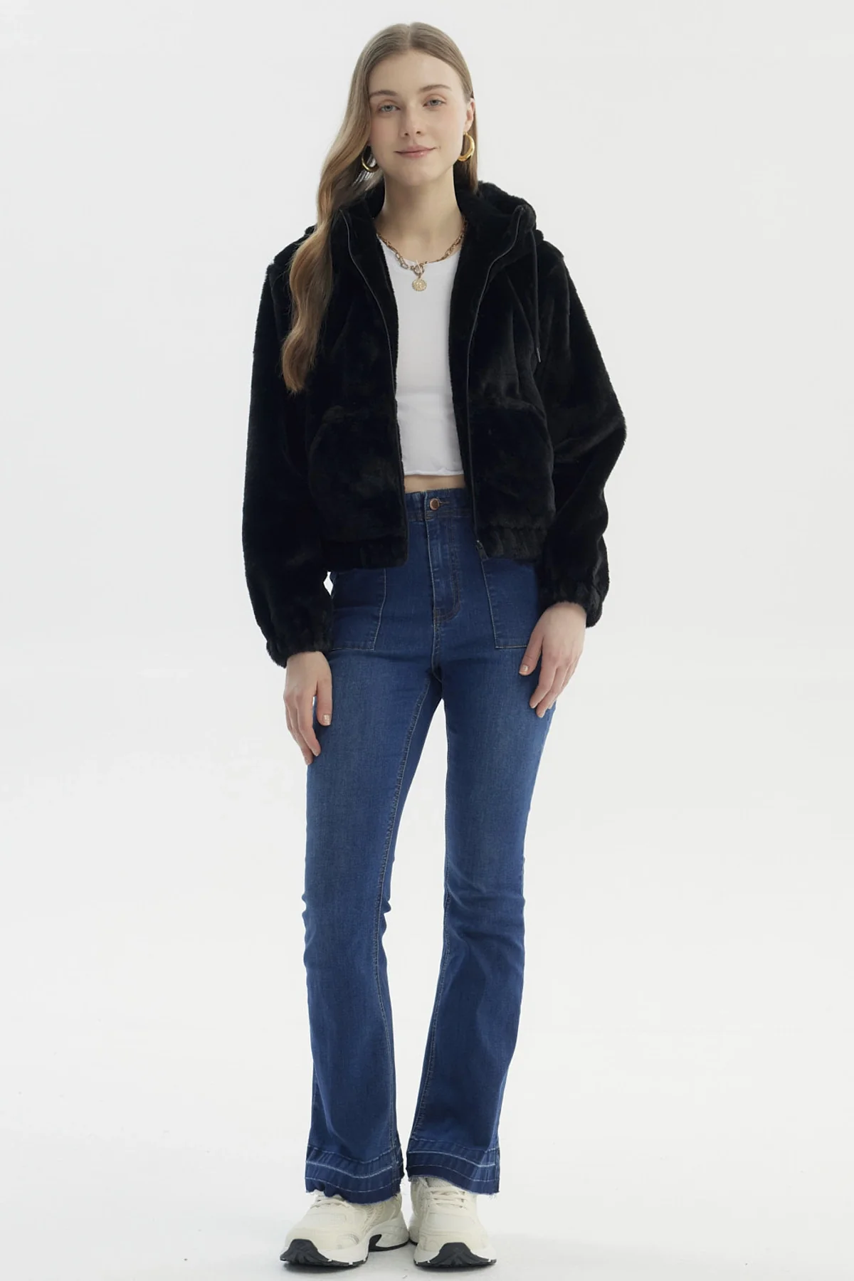 Chaqueta Mujer Polar Suave Negro - Image 4