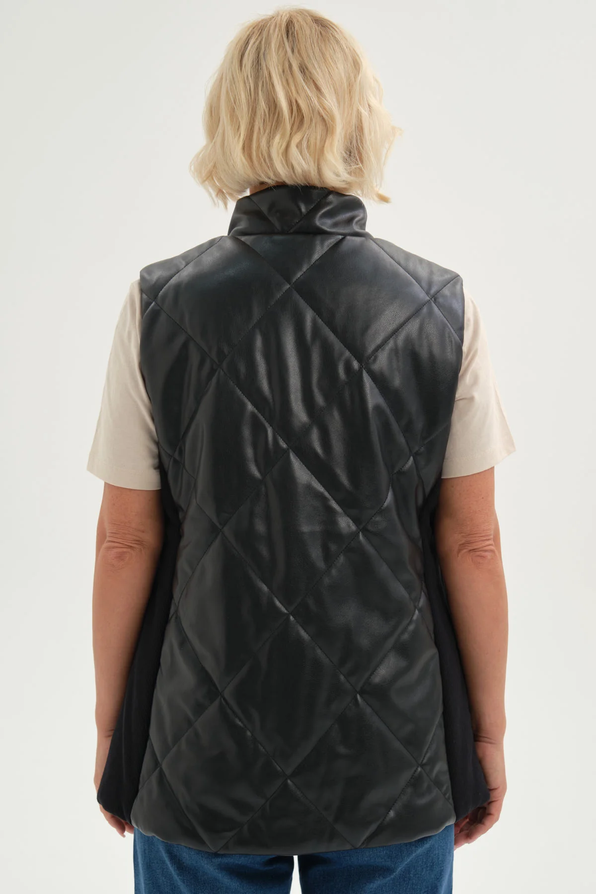 Chaqueta Mujer Efecto Cuero Bomber Negro - Image 3