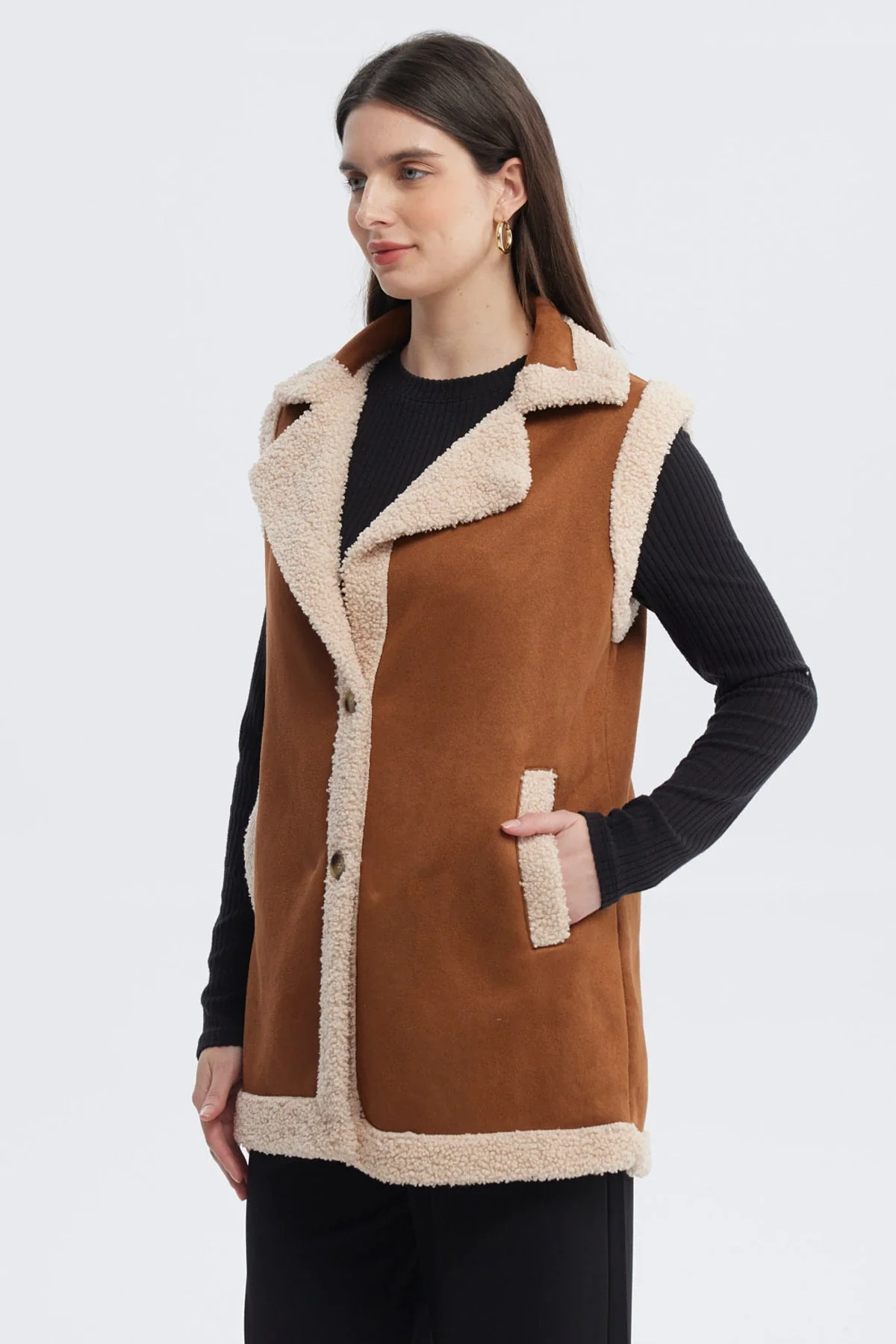 Chaqueta Mujer Slim Camel - Image 2