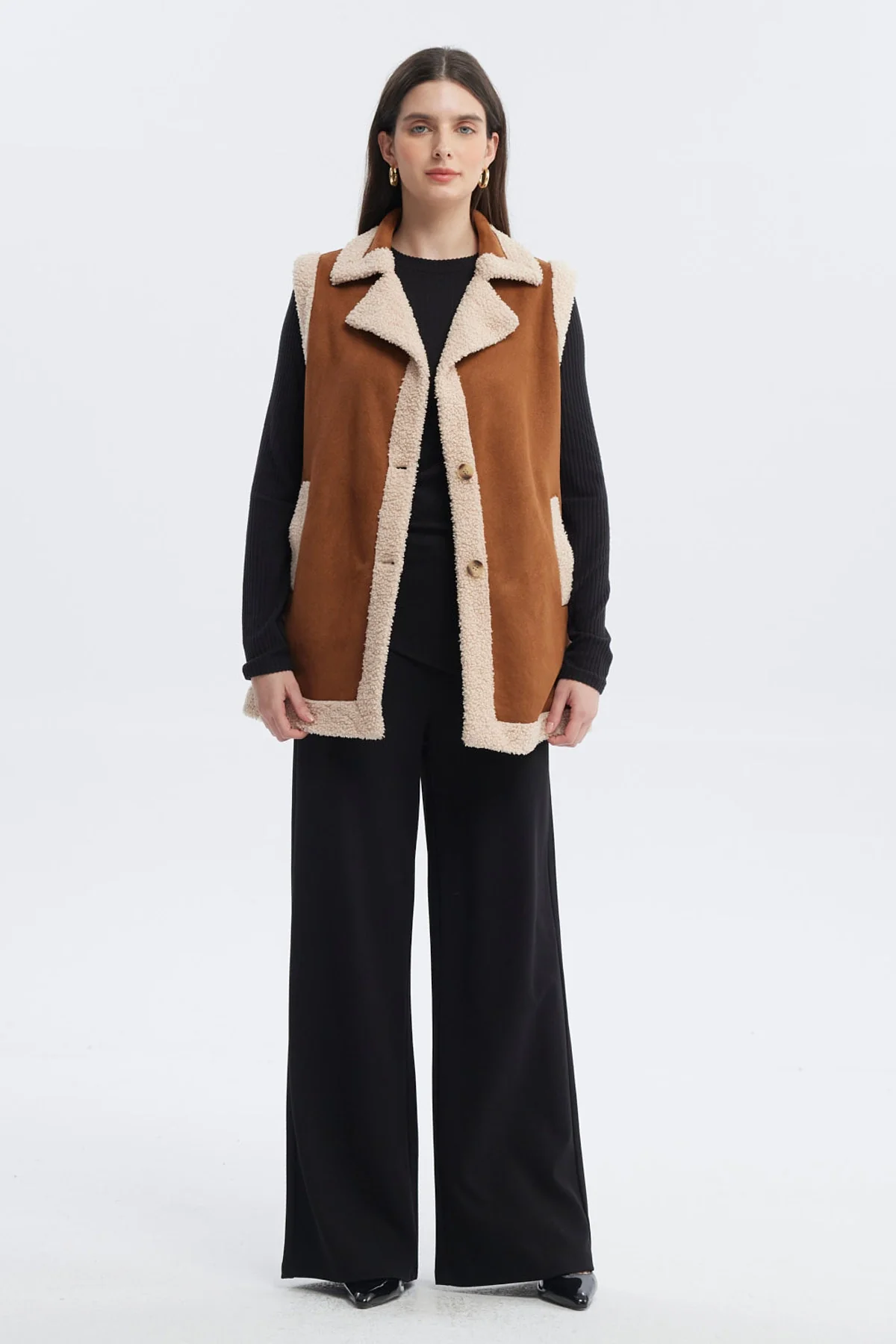 Chaqueta Mujer Slim Camel - Image 4