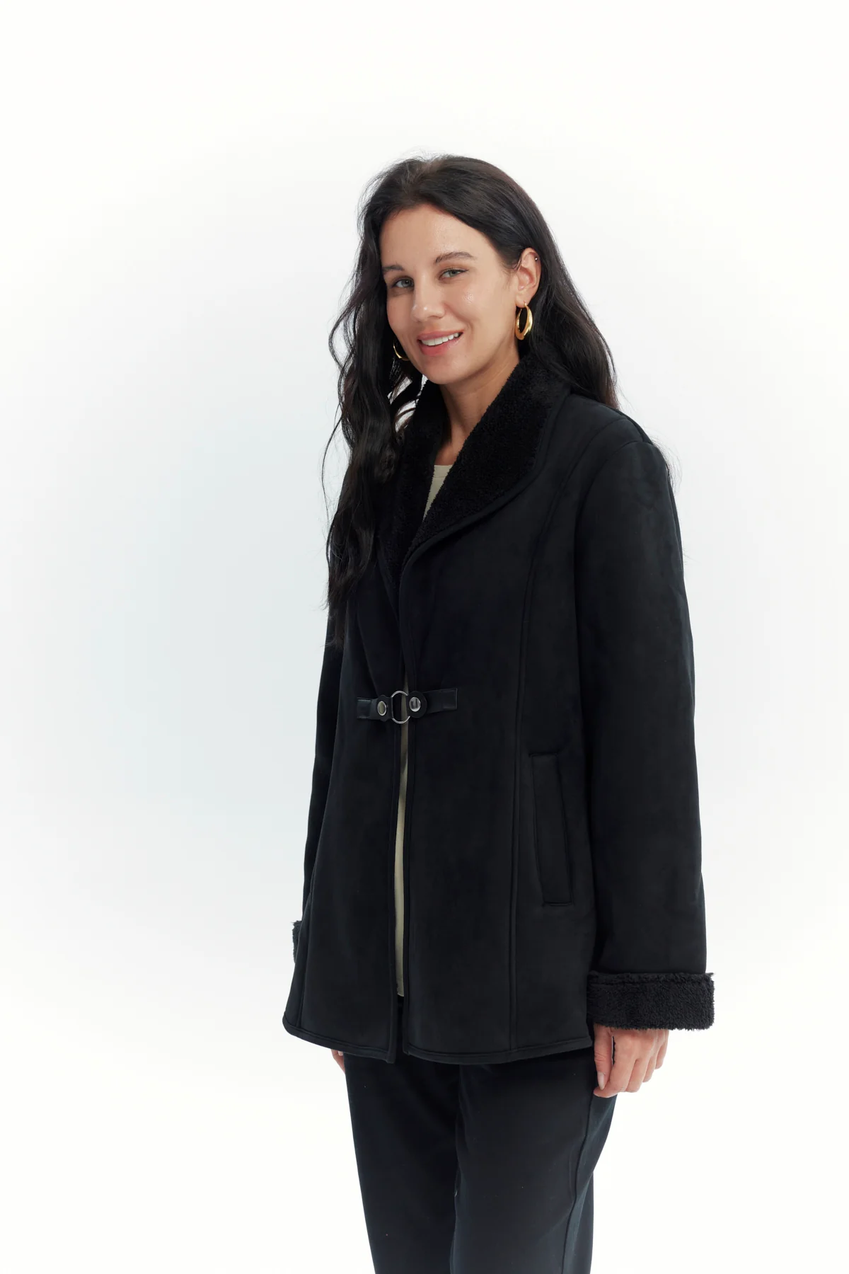 Chaqueta Mujer Slim Cuello Camisero Negro - Image 2