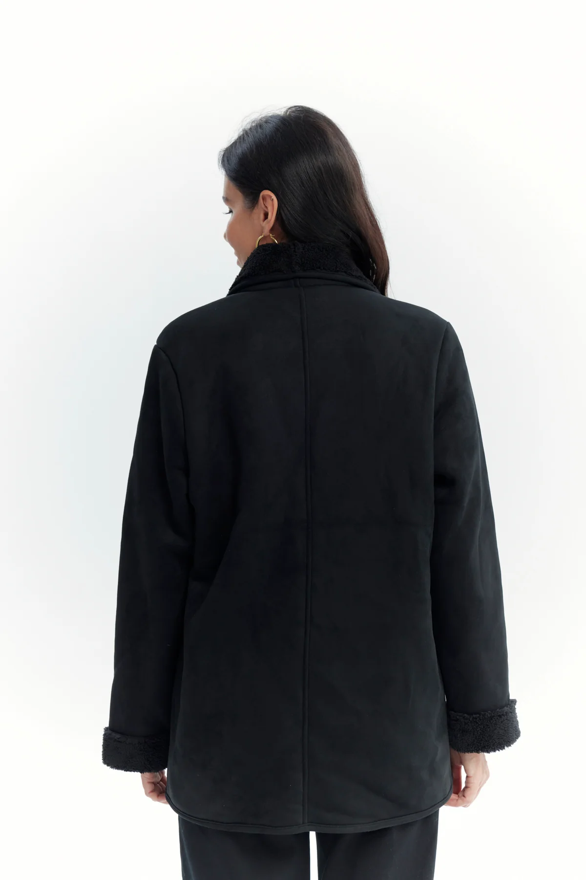 Chaqueta Mujer Slim Cuello Camisero Negro - Image 3