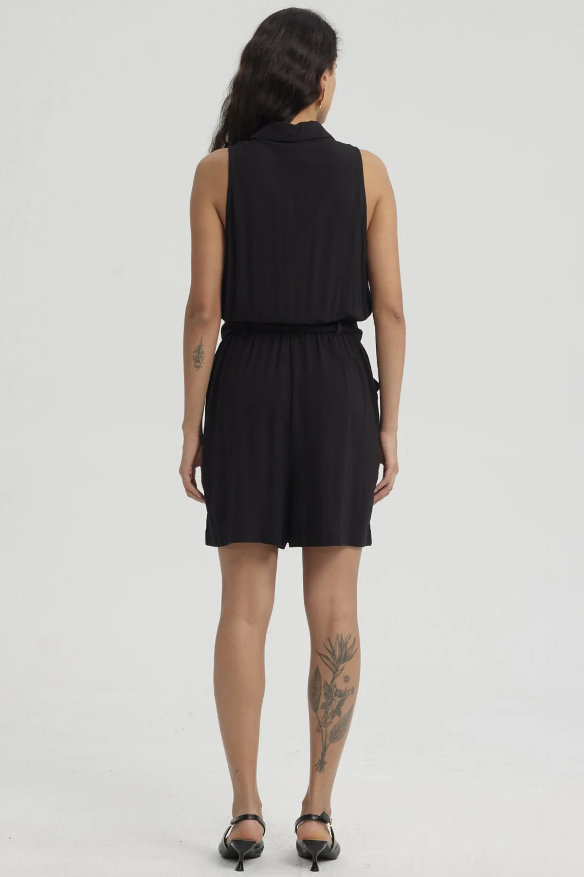 Enteritos Mujer Short Viscosa Negro - Image 3
