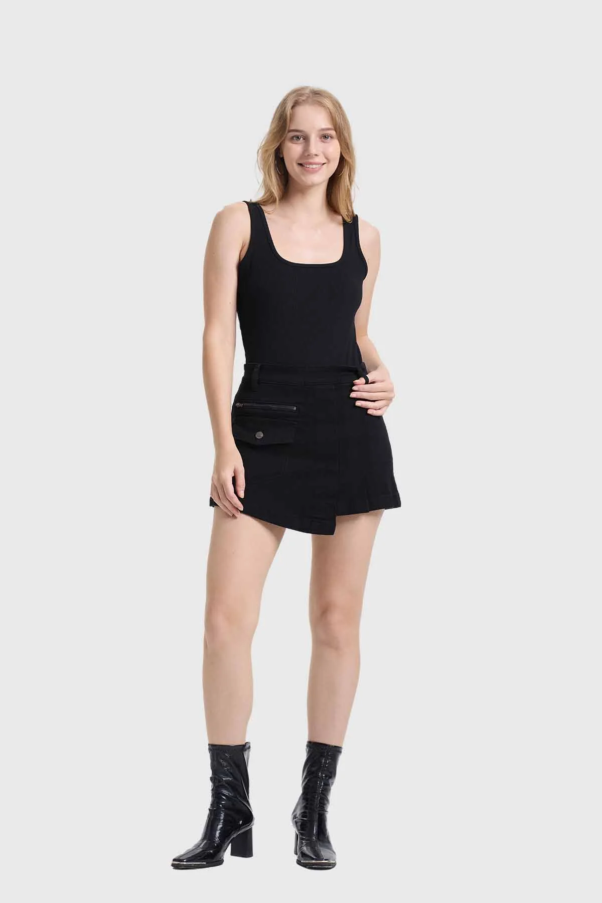 Falda Mujer Cargo Tablas Negro - Image 4