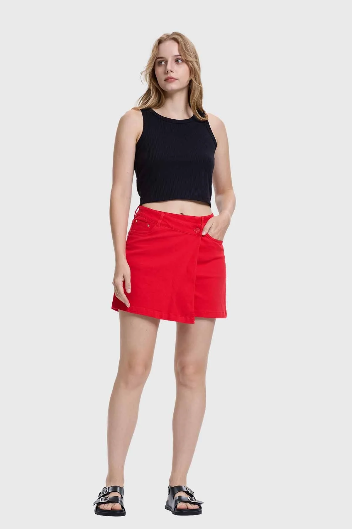 Falda Mujer Short Rojo - Image 4