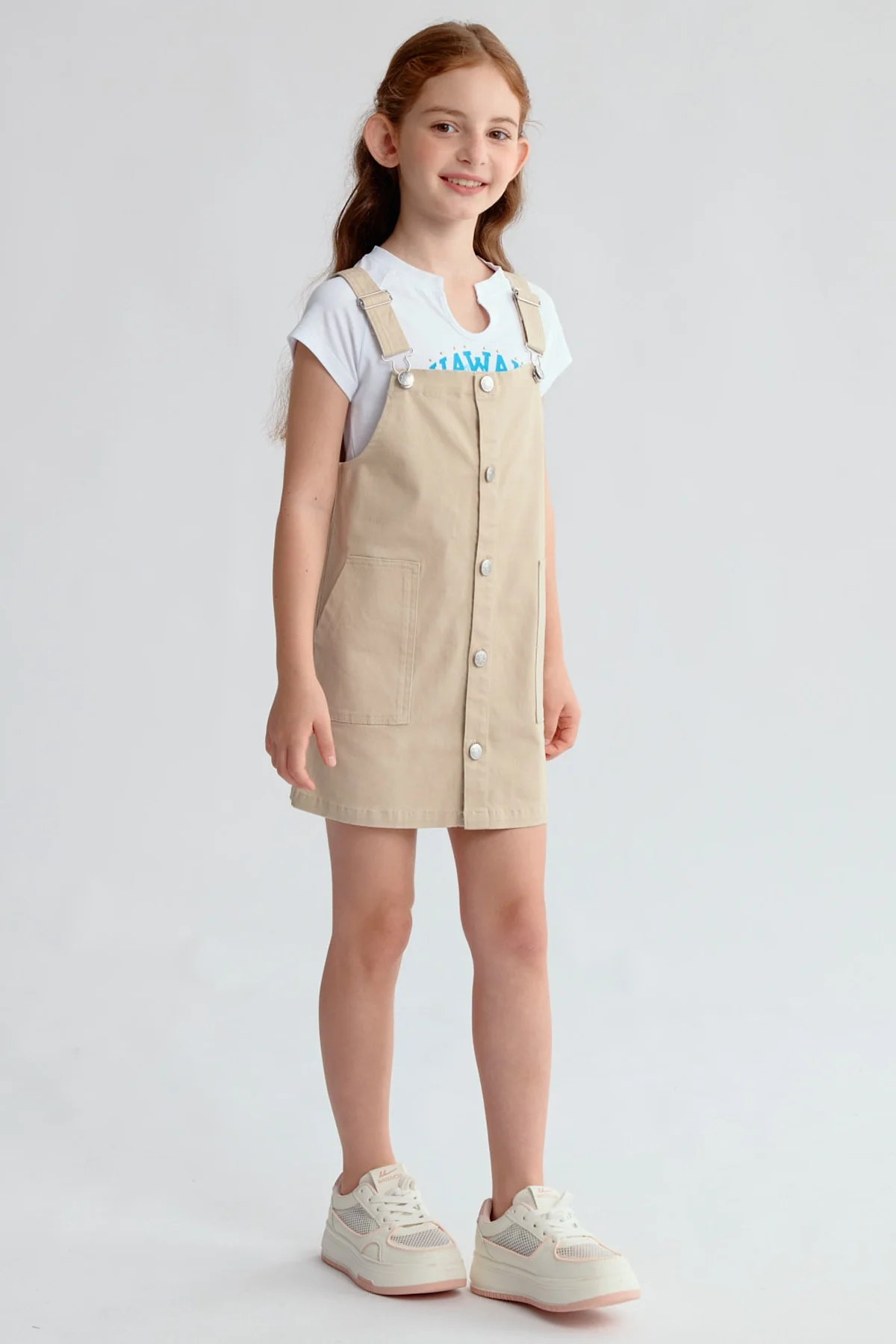 Jardinera Niña Tipo Vestido Beige