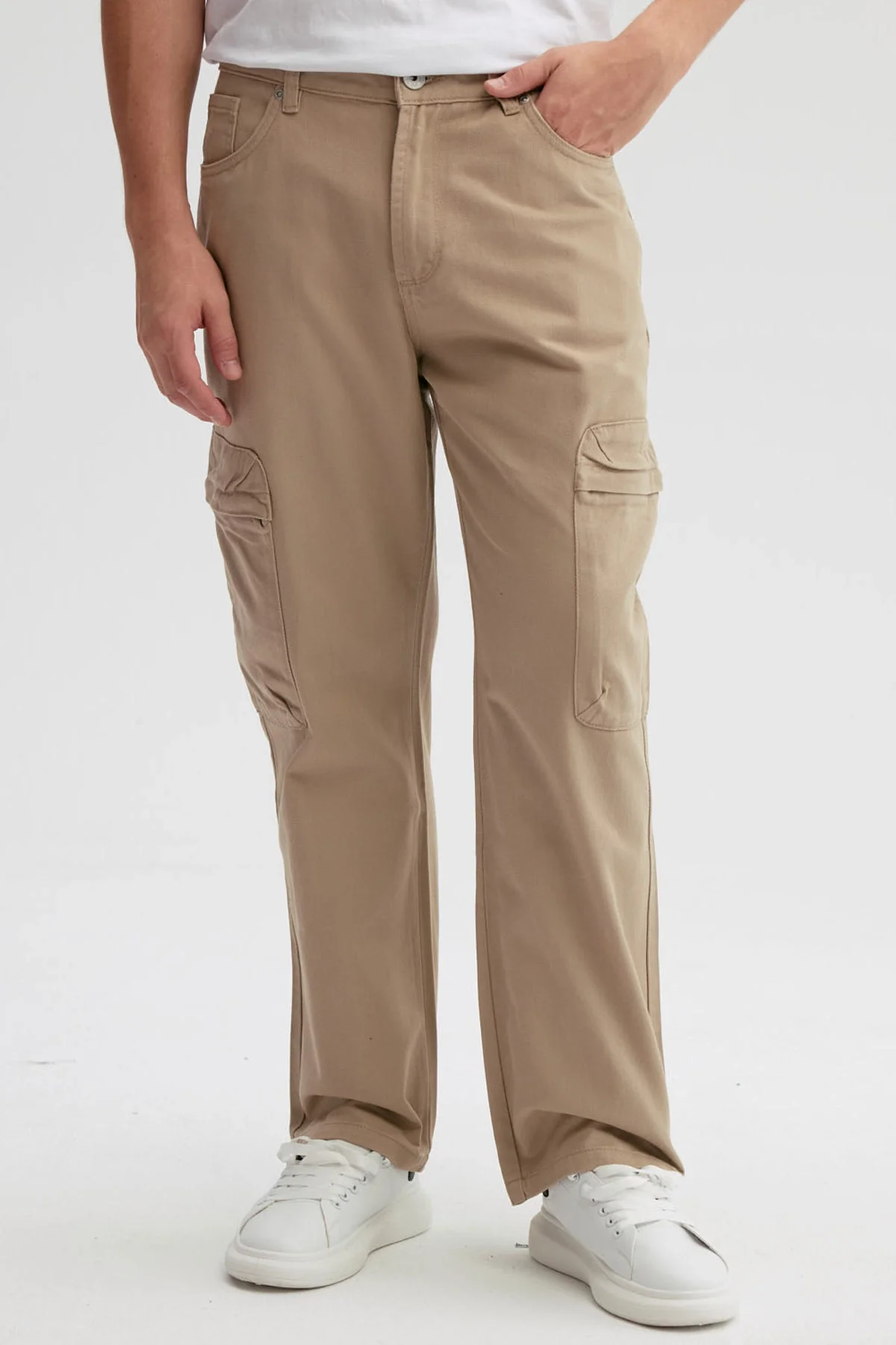 Jeans Hombre Baggy Cargo Beige