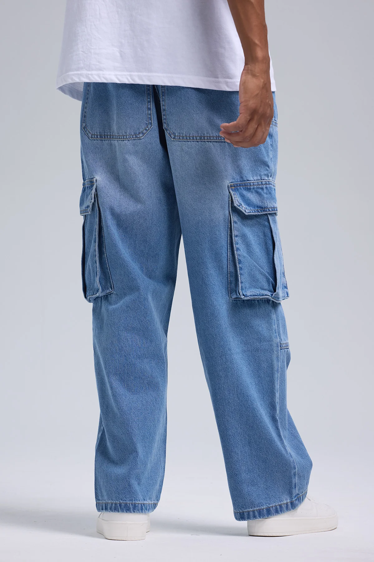 Jeans Hombre Cargo Baggy Azul Claro - Image 3