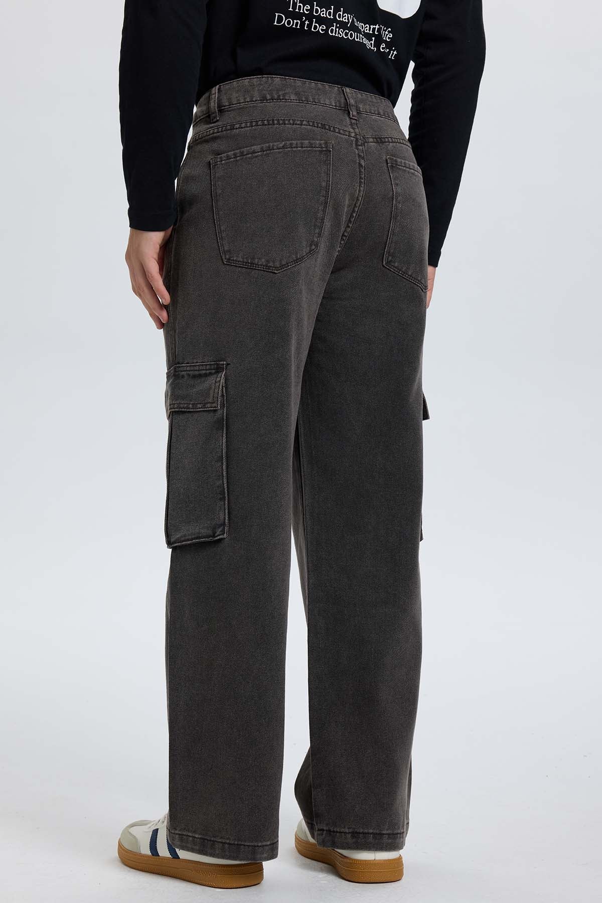 Jeans Hombre Cargo Recto Marron Oscuro - Image 3