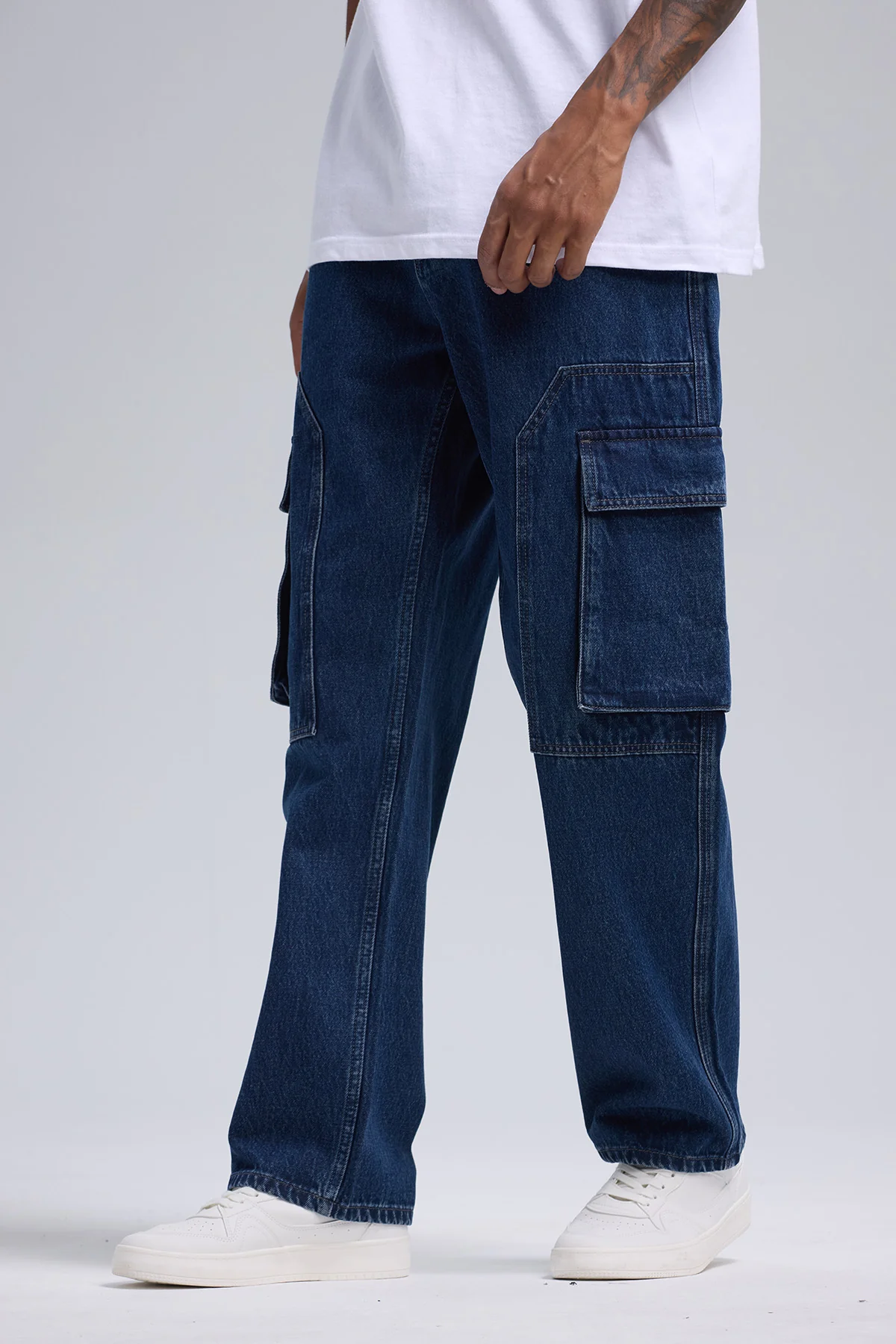 Jeans Hombre Doble Cargo Azul Retro - Image 2
