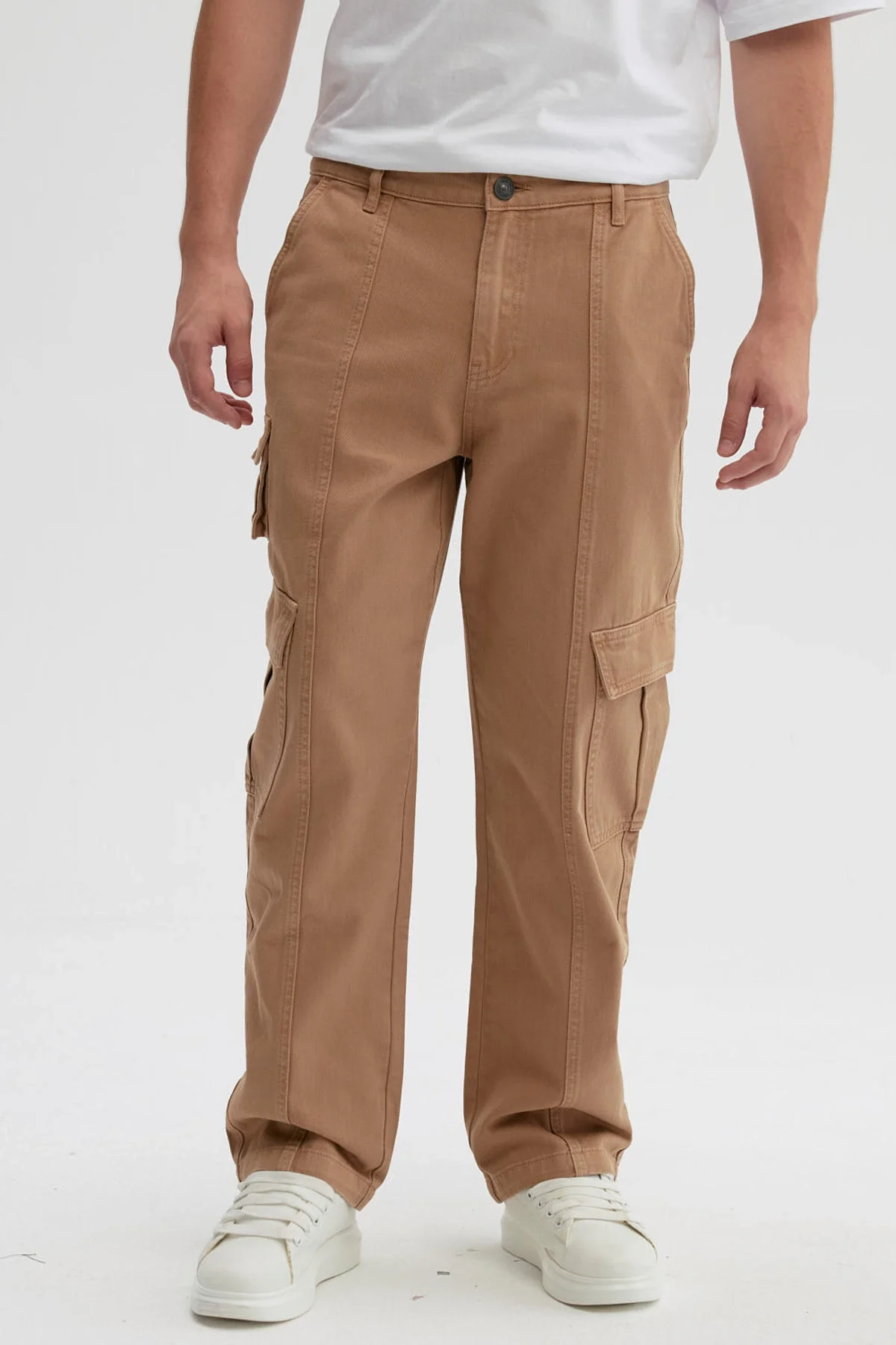 Jeans Hombre Doble Cargo Café - Image 2