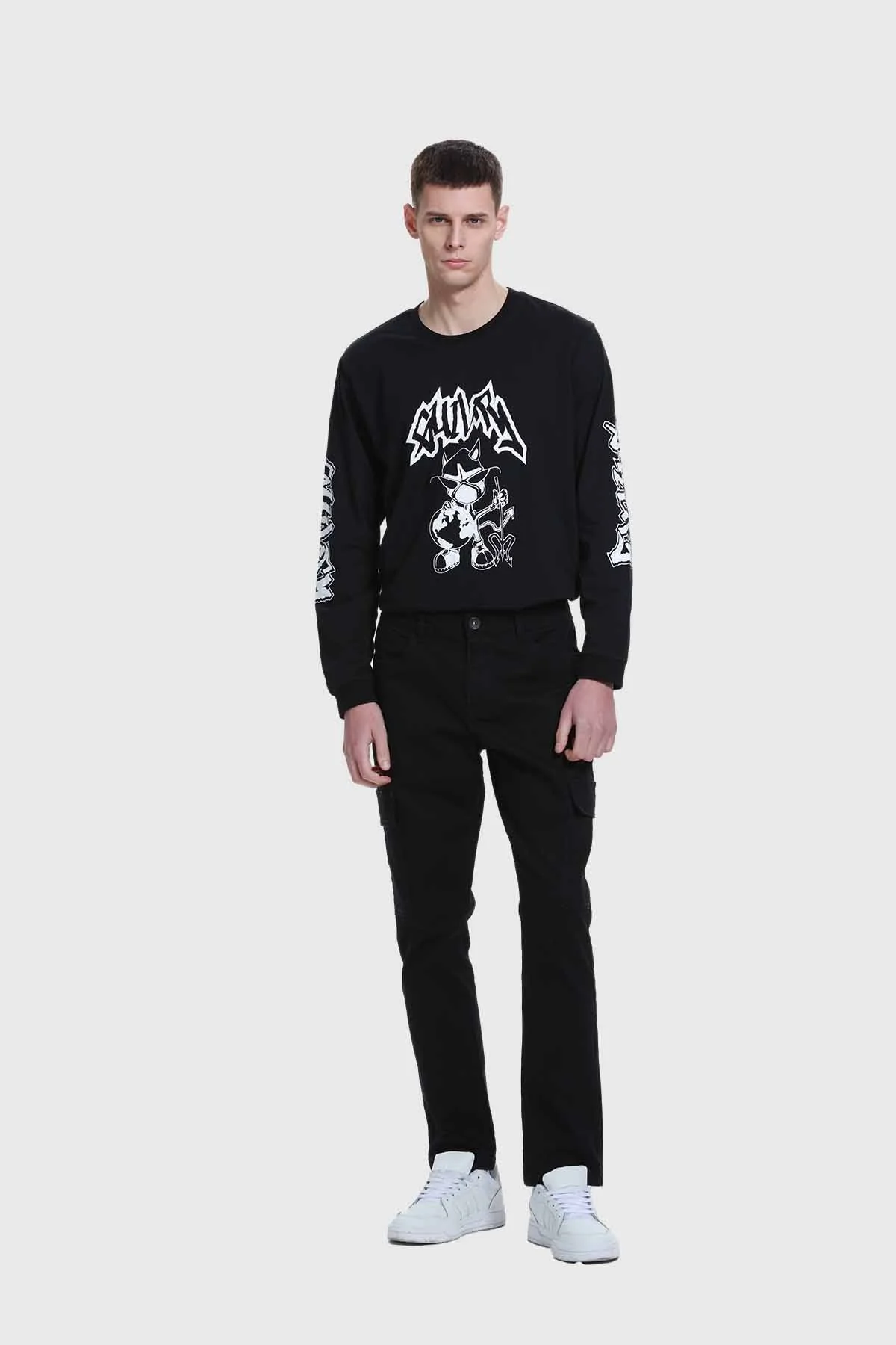 Jeans Hombre Slim Cargo Negro - Image 4