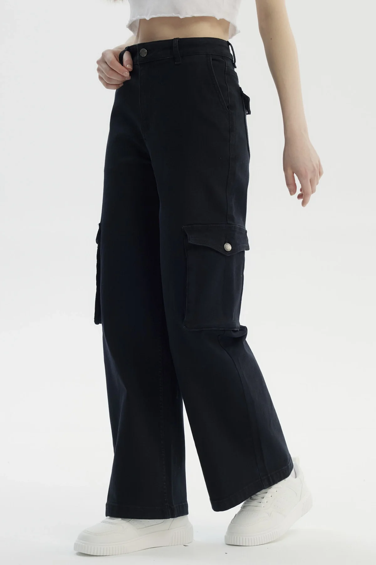 Jeans Mujer Baggy Negro - Image 2