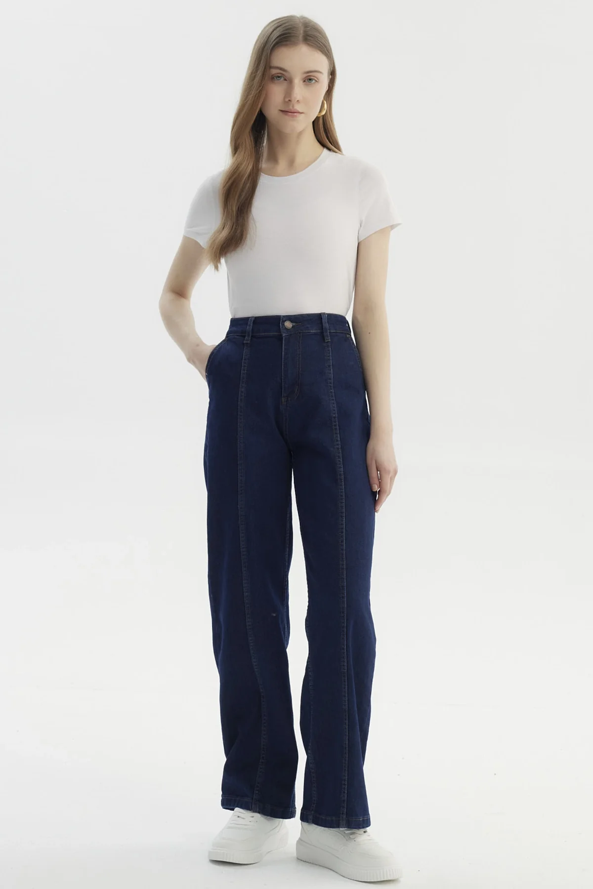 Jeans Mujer Calce Recto Azul Oscuro - Image 4