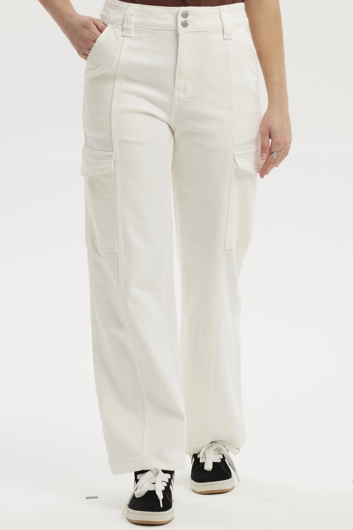 Jeans Mujer Calce Recto Color Crudo